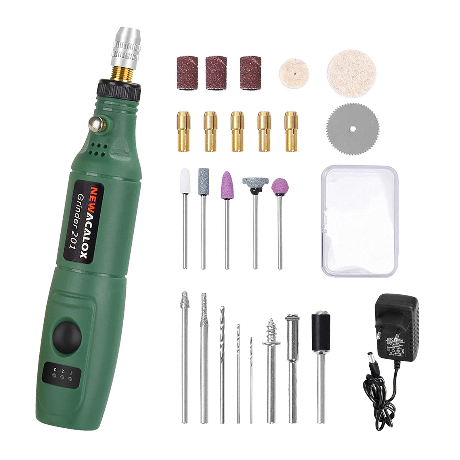 Milageto Rotary Tool Kit with Variable Speed - Electric Miniature Handheld Grinder for Polishing, Cleaning, Sanding & Engraving - Perfect for DIY Crafts, Jewelry Making & Home Repair Projects