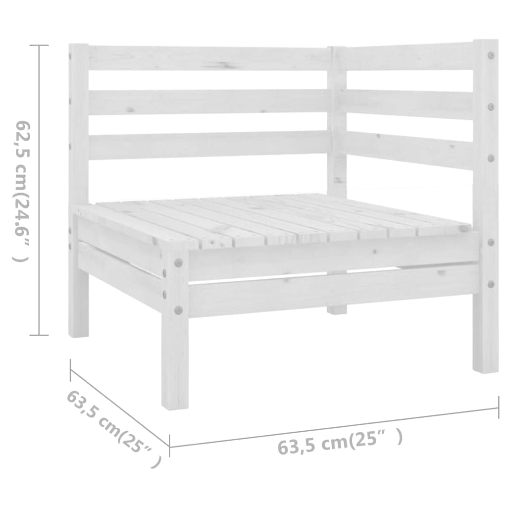 vidaXL 7-Piece Solid Pinewood Patio Lounge Set - Outdoor Garden Furniture with Wooden Sofa & Chairs (White) - Perfect for Backyard, Terrace, and Poolside Relaxation