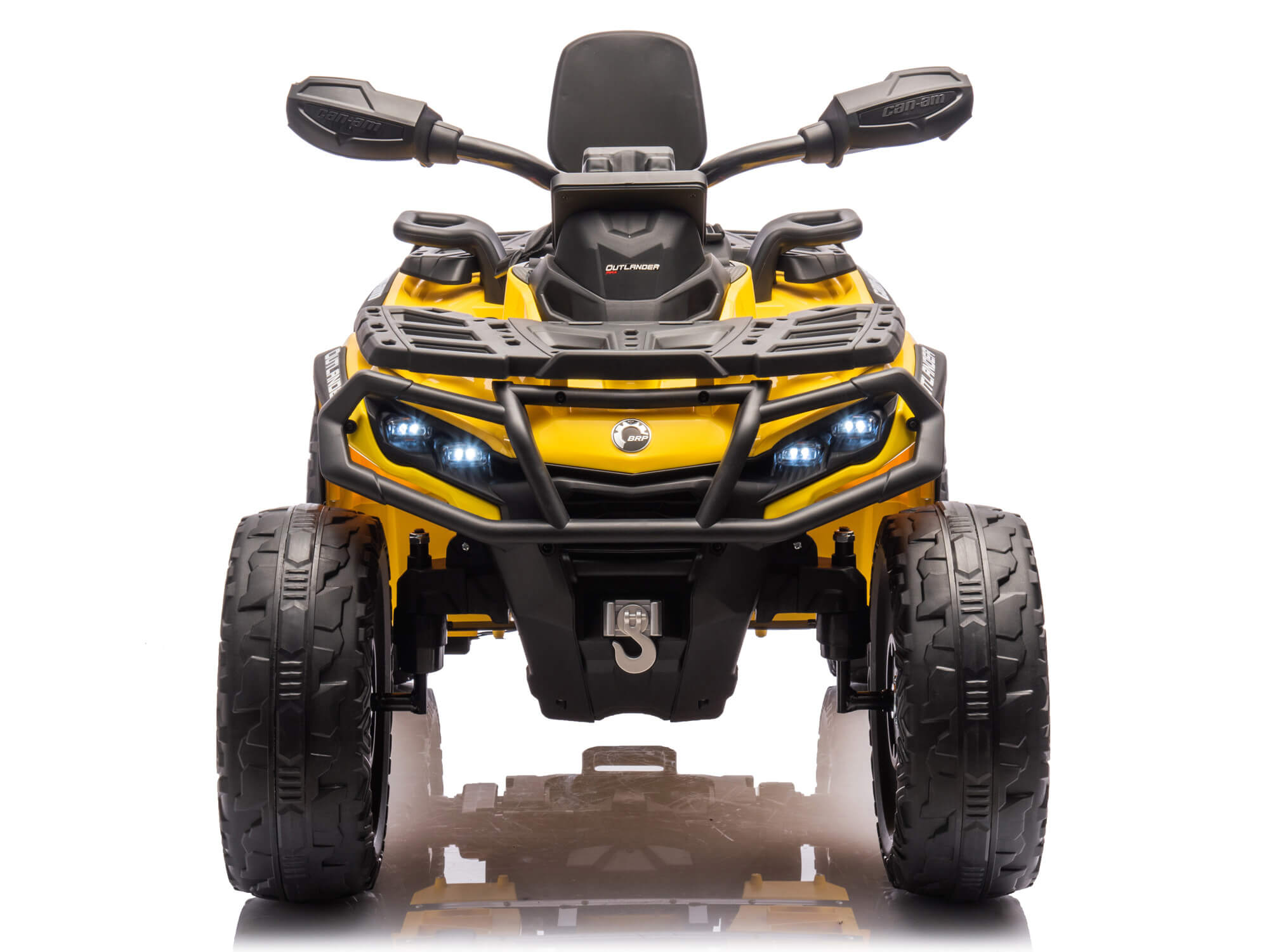 24V Can Am Kids Outlander 4WD Ride On ATV Electric Toy Car - Yellow Battery-Powered Quad for Boys & Girls | Outdoor Adventure, Backyard Play, Birthday Gift