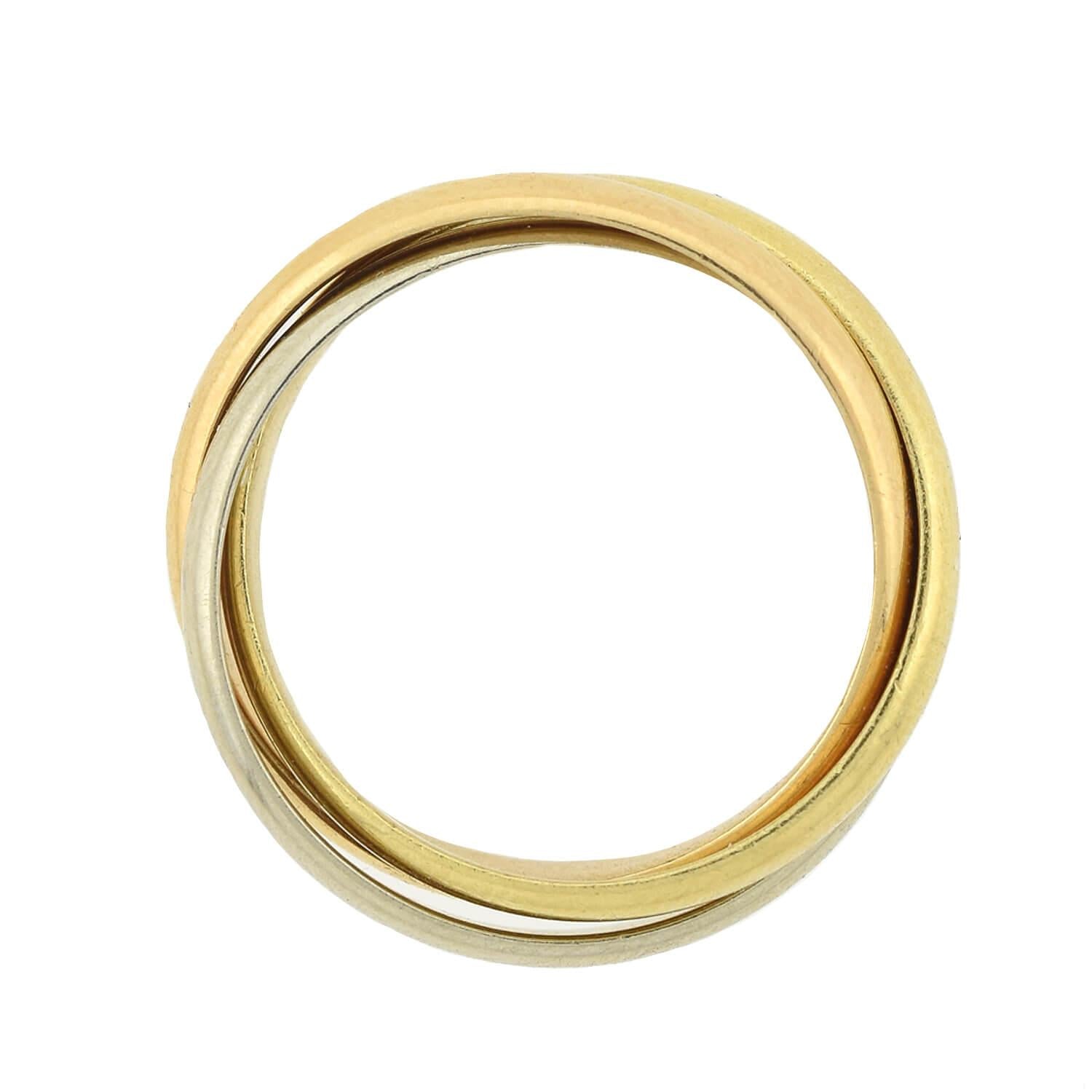 18kt Gold 3-Tone Trinity Roller Ring for Women - Elegant Stackable Jewelry for Everyday Wear, Anniversary Gifts & Special Occasions