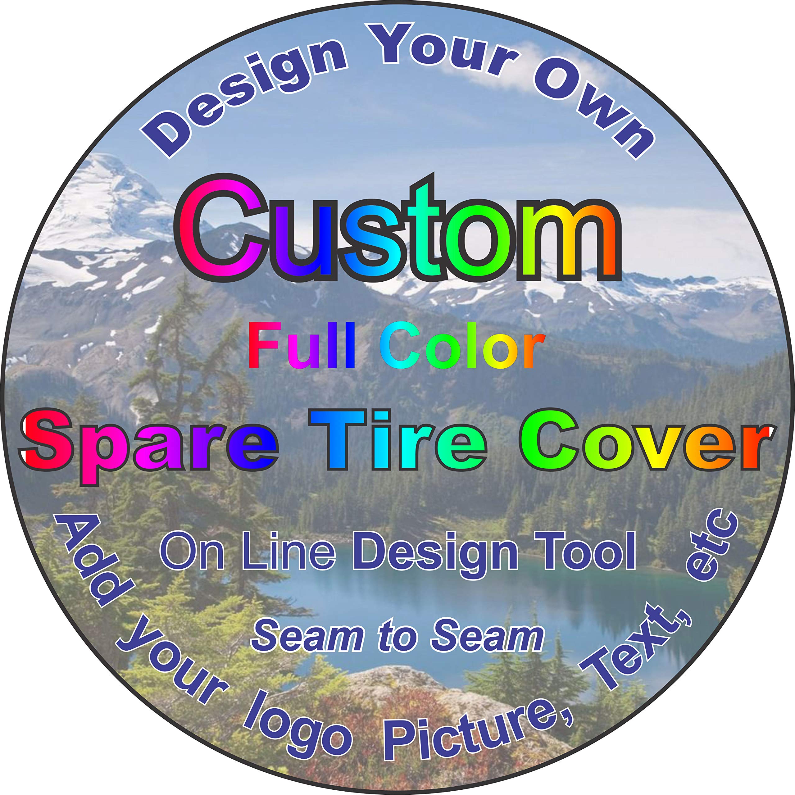 Custom Spare Tire Cover with Logo, Photo & Text - Personalized for Any Vehicle (255/70R18) | Choose Size & Backup Camera Option | Perfect for Jeeps, Trucks & SUVs - Off-Road & Camping Accessory