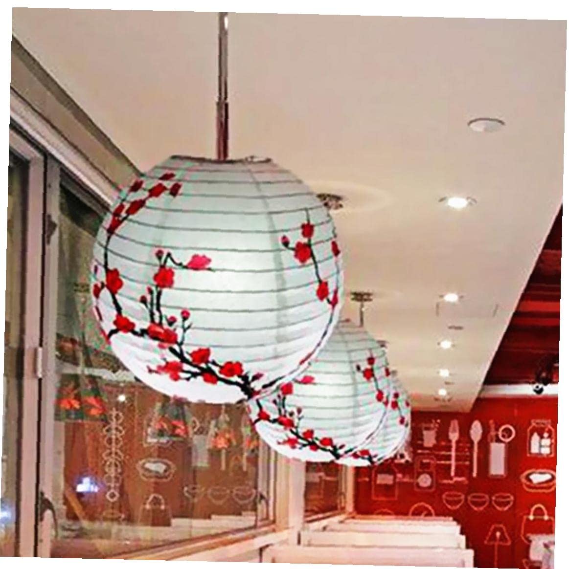 Japanese Cherry Blossom Paper Lanterns - Oriental Style Decorative Hanging Lanterns for Home, Wedding, Restaurant & Party Decor | Perfect for Asian-Themed Events and Indoor/Outdoor Lighting