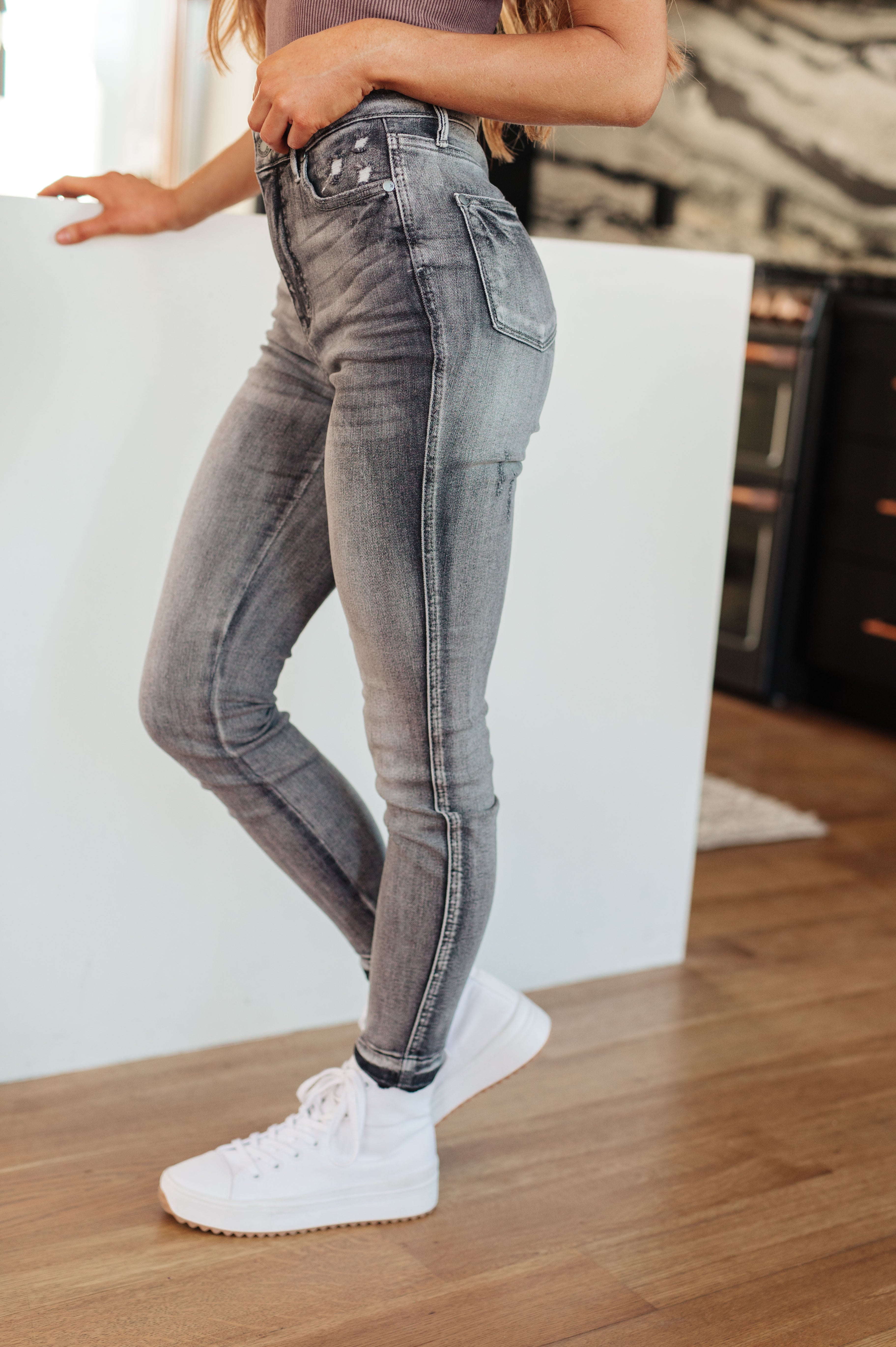 Hadley High Rise Control Top Release Hem Skinny Jeans for Women - Slimming Tummy Control & Comfort Fit - Perfect for Work, Casual Outfits & Date Nights
