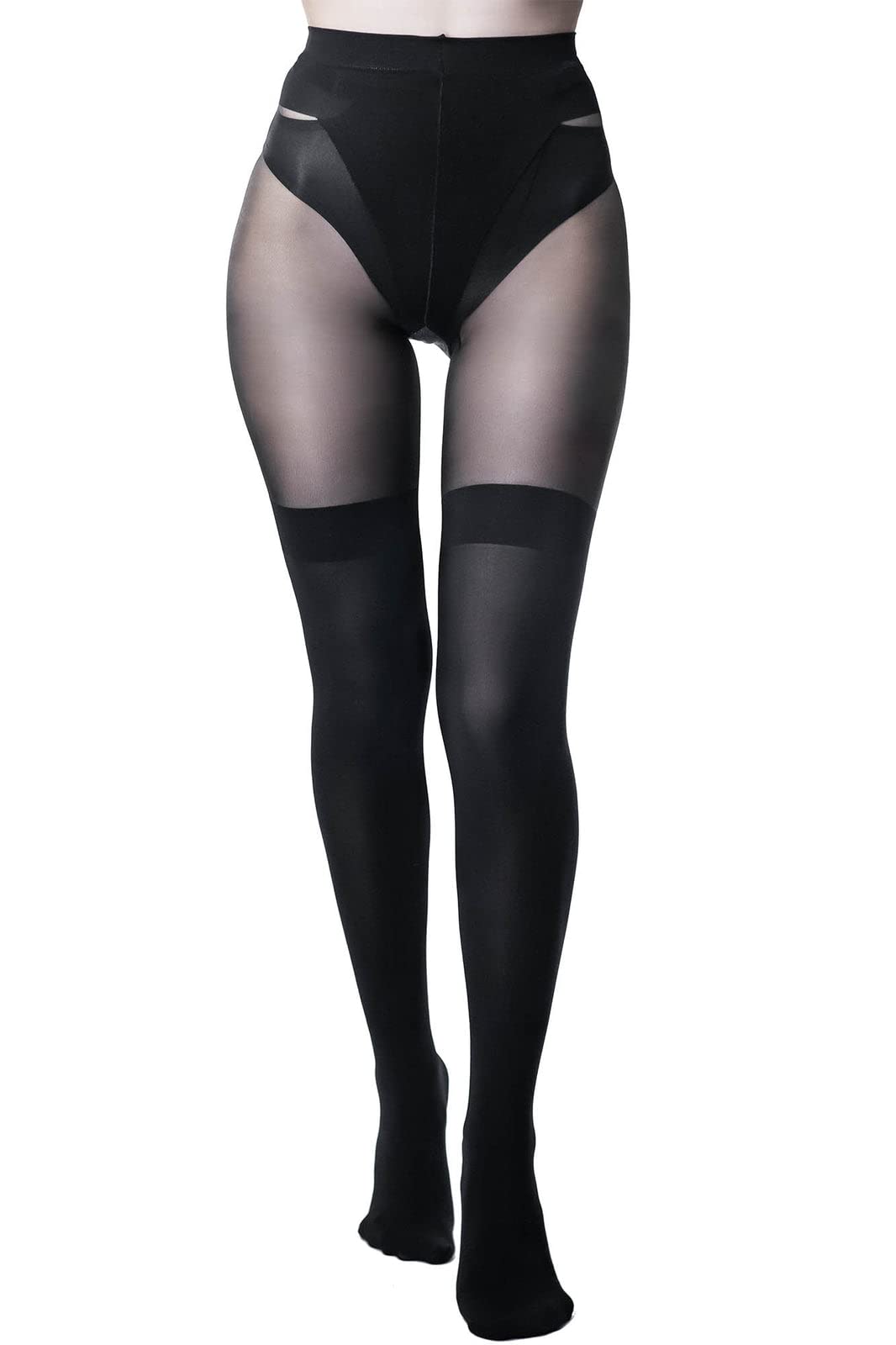 Killstar Alona Gothic Punk Sexy Witch Thigh High Stockings & Pantyhose Tights - Perfect for Halloween Costumes, Cosplay, and Alternative Fashion Outfits