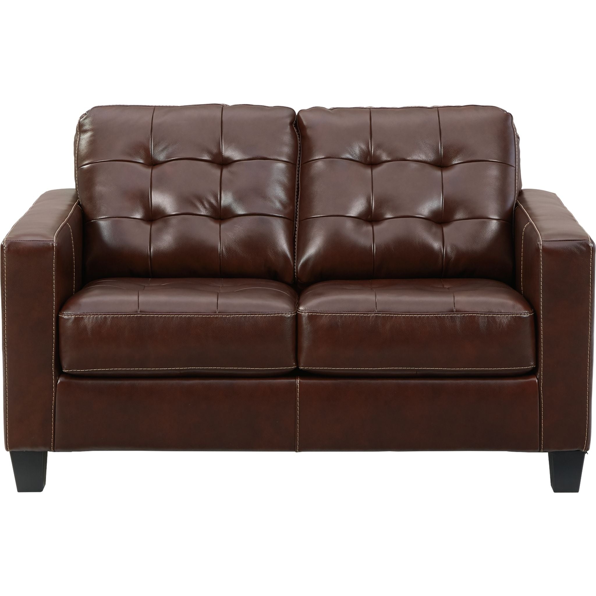 Altonbury Loveseat in Walnut Finish - Stylish and Compact Sofa for Small Spaces, Living Rooms, Apartments & Cozy Home Decor