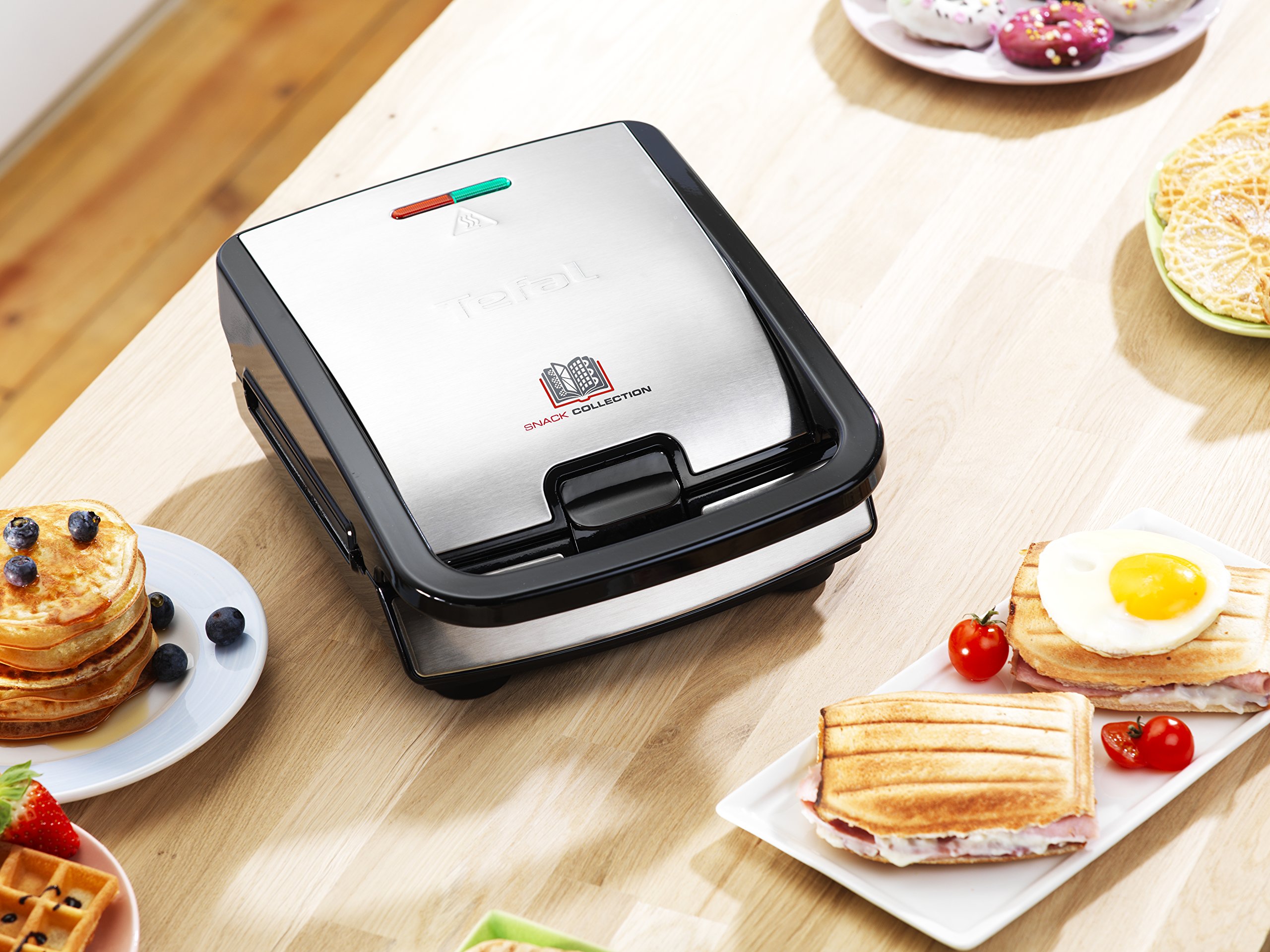 Tefal XA800412 Non-Stick Waffle Maker with Removable Plates - Perfect for Breakfast, Snacks & Family Gatherings
