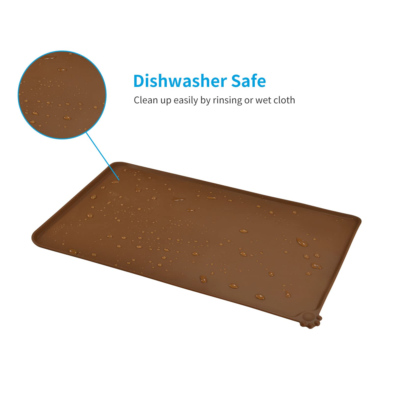 **AUDWUD Non-Slip Silicone Pet Feeding Mat - Waterproof Dog Bowl Pad for Food & Water - Perfect for Messy Eaters, Kitchen & Outdoor Use**