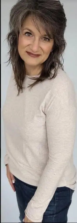 Oatmeal Ribbed Long Sleeve Top for Women - Soft Stretch Comfortable Knit Shirt - Perfect for Casual Wear, Layering & Fall Outfits