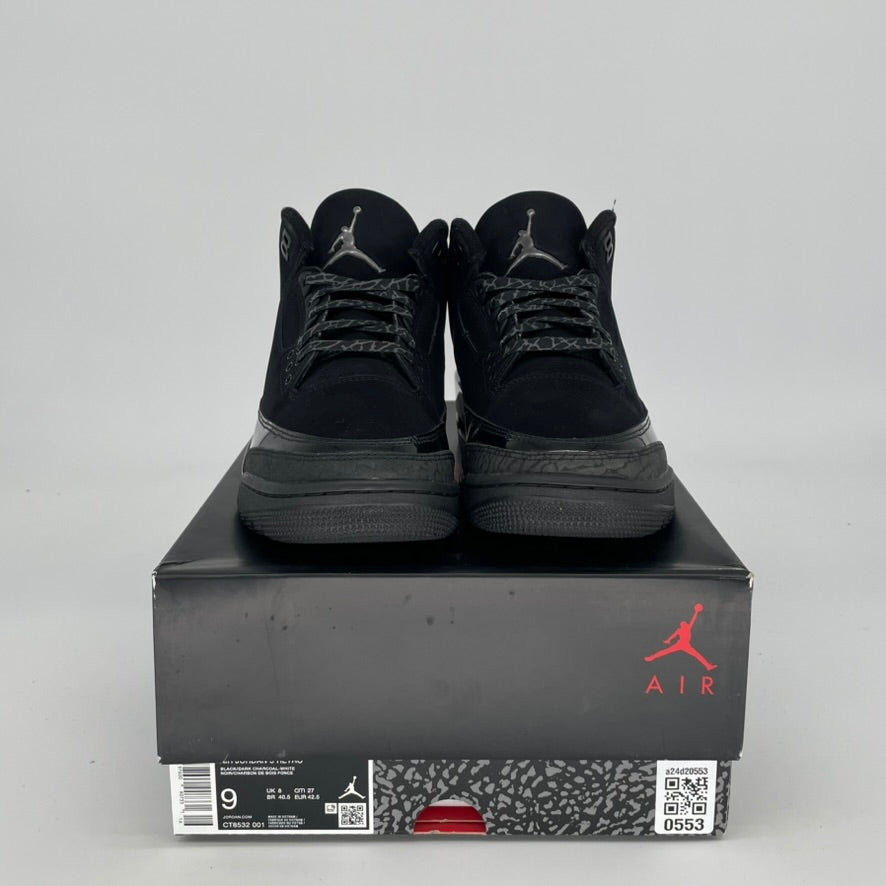 Original Air Jordan 3 Retro 'Black Cat' Men's/Women's Basketball Shoes Size 9/10.5W (CT8532-001) - Stylish Sneakers for Streetwear, Gym & Casual Outfits
