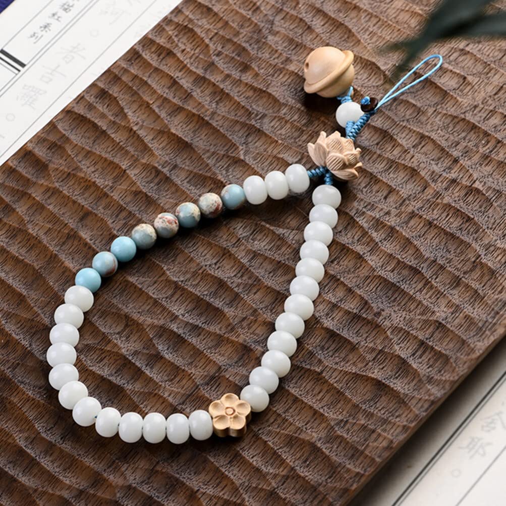 Chinese Style Beaded Phone Charm Lanyard - Anti-Lost Mobile Phone Strap for Women & Men, Elegant Phone Hanging Rope Decoration for Everyday Use, Travel, and Gifting