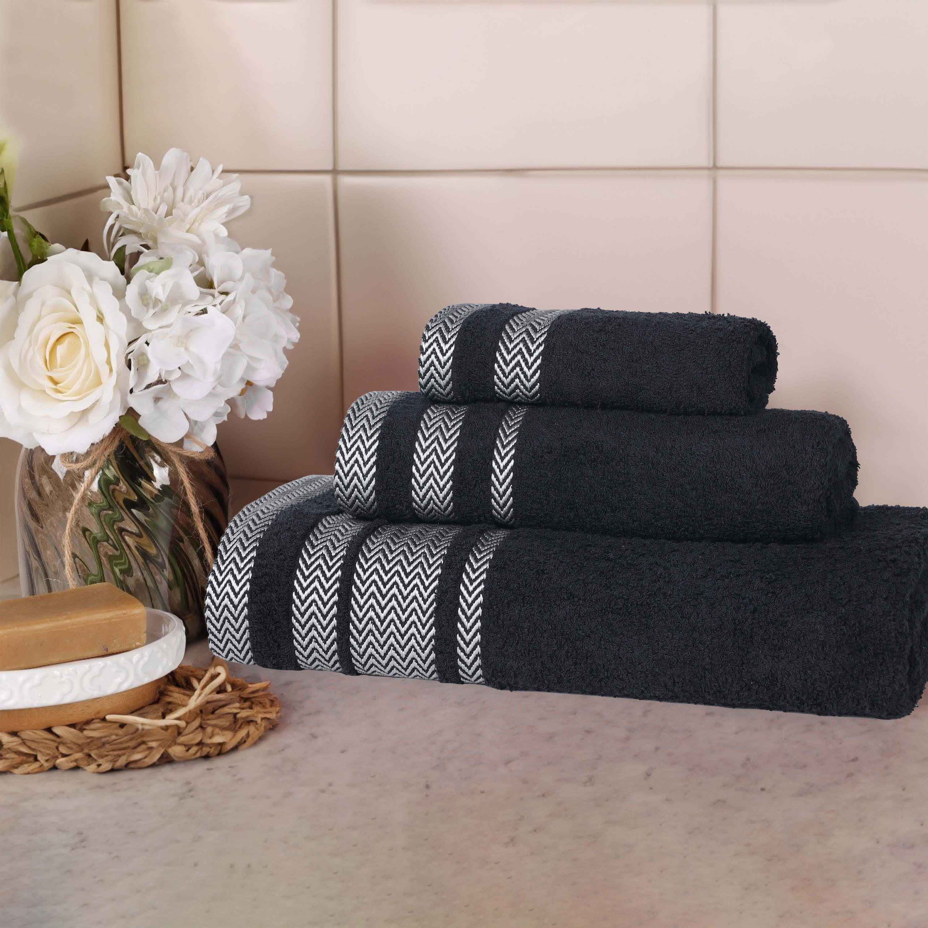 Premium Hays Cotton Medium Weight 3-Piece Bath Towel Set - Soft & Absorbent for Spa, Gym, and Home Use
