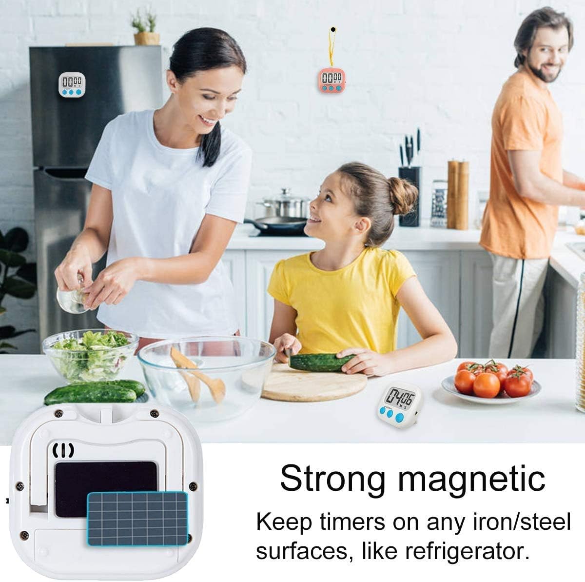 DOCAT Digital Kitchen Timer & Stopwatch with Large Display - Magnetic Back, Loud Alarm for Cooking, Baking, Study & Workouts | Essential Kitchen Tool for Ovens, Classrooms & Gym