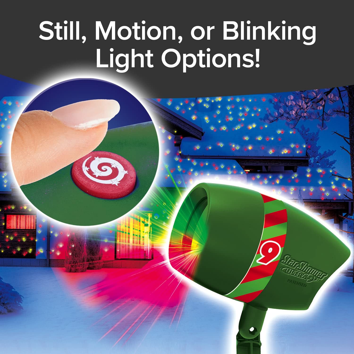 AS-SEEN-ON-TV Outdoor Laser Lights - 9 Enhanced Modes, 3200 Sq Ft Coverage, 6-Pack for Holiday & Christmas Decorations - Perfect for Houses, Lawns, Trees and Party Lighting