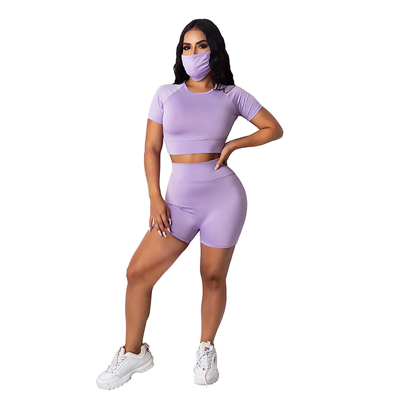 KLFGJ Women's Yoga Shorts - High Waist Biker Gym Shorts & Leggings Set for Workout, Running, Fitness | Perfect for Yoga, Cycling & Activewear