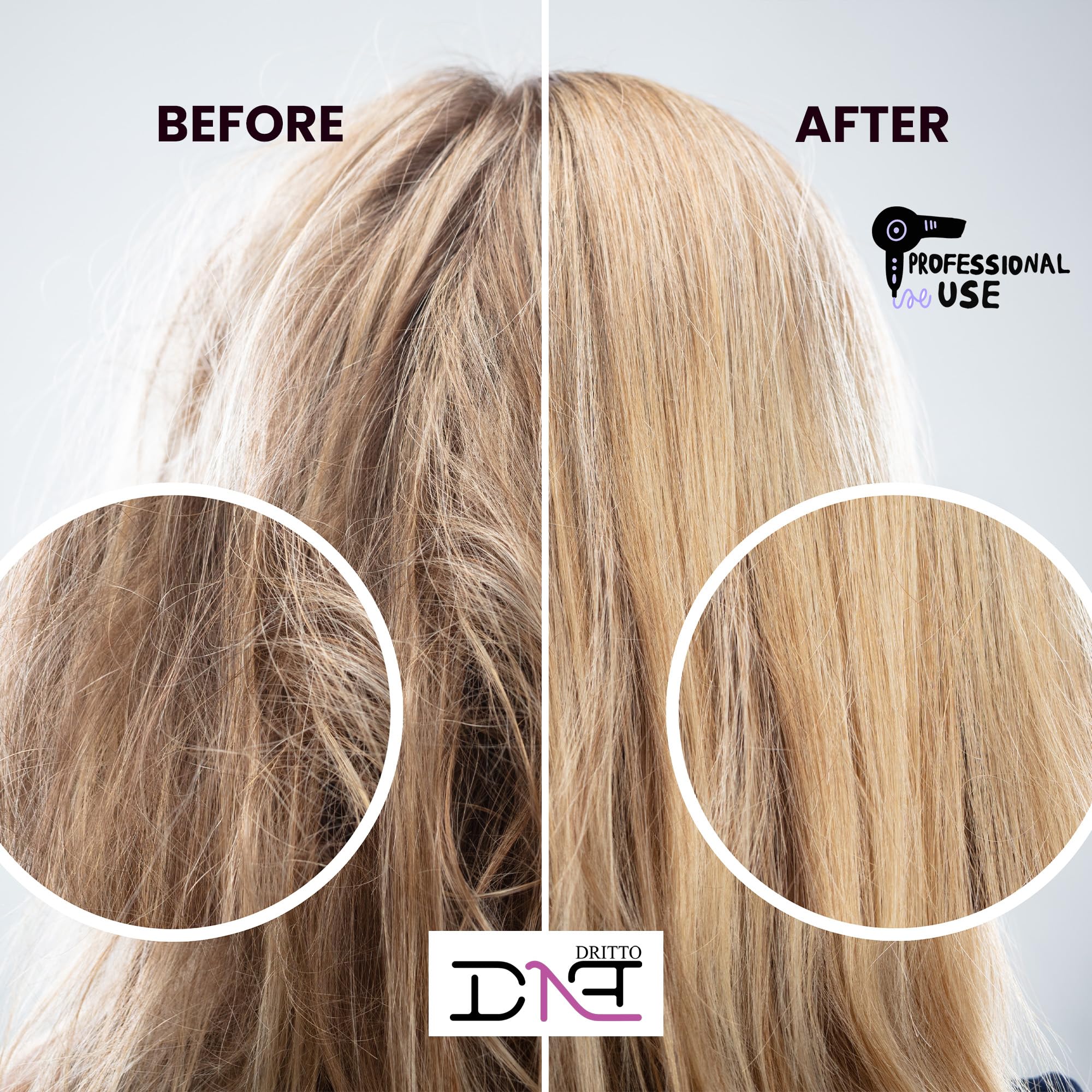Brazilian Keratin Hair Treatment - Formaldehyde-Free Anti-Frizz Smoothing System for Thin & Blonde Hair - Professional Salon Use with Acai Oil & Arginine - Perfect for Damaged Hair Repair & Daily Frizz Control at Home or Salon