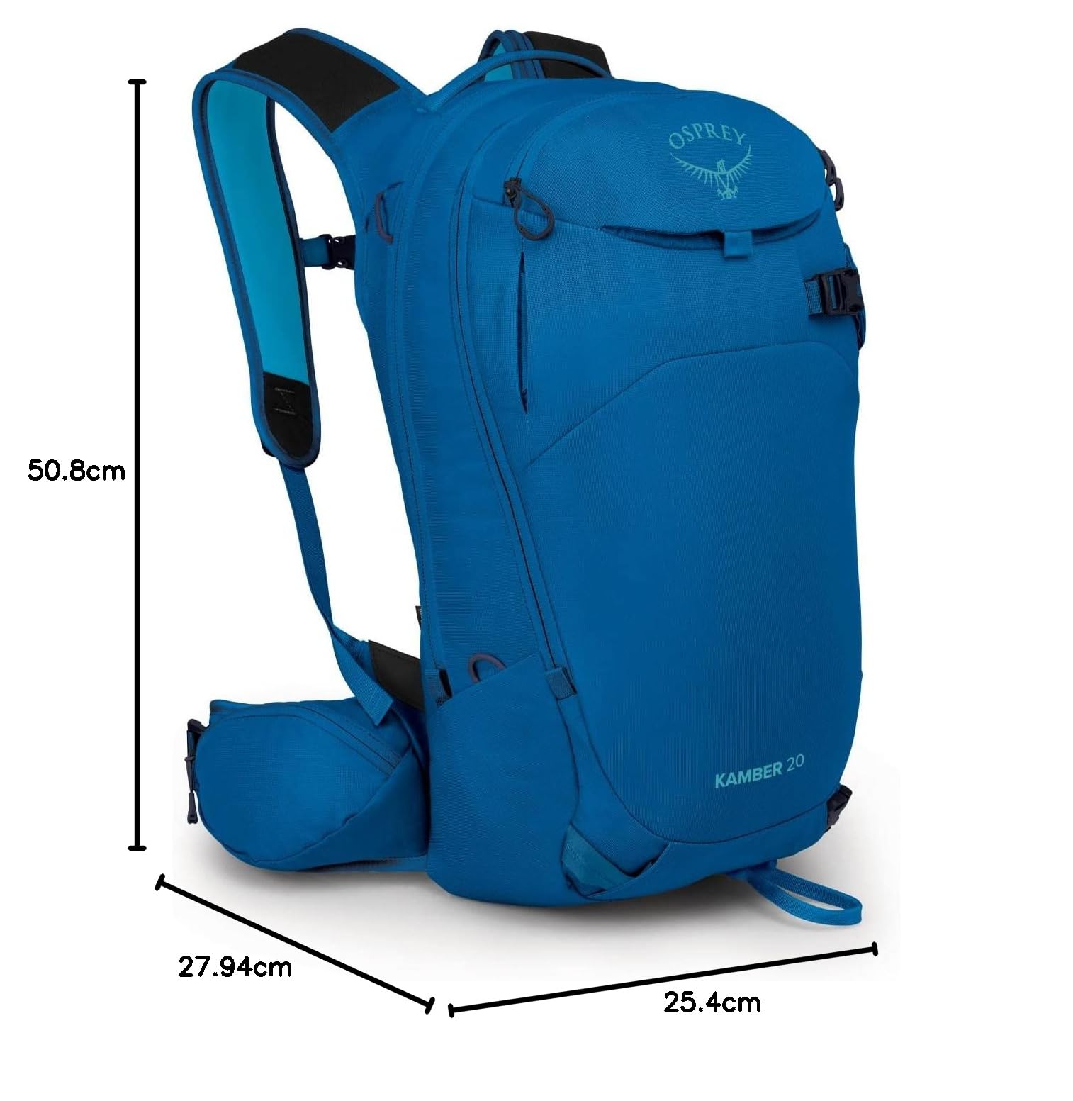 Osprey Men's Kamber 20 Ski and Snowboard Backpack - Lightweight Hydration Pack for Winter Sports - Perfect for Skiing, Snowboarding & Mountain Adventures