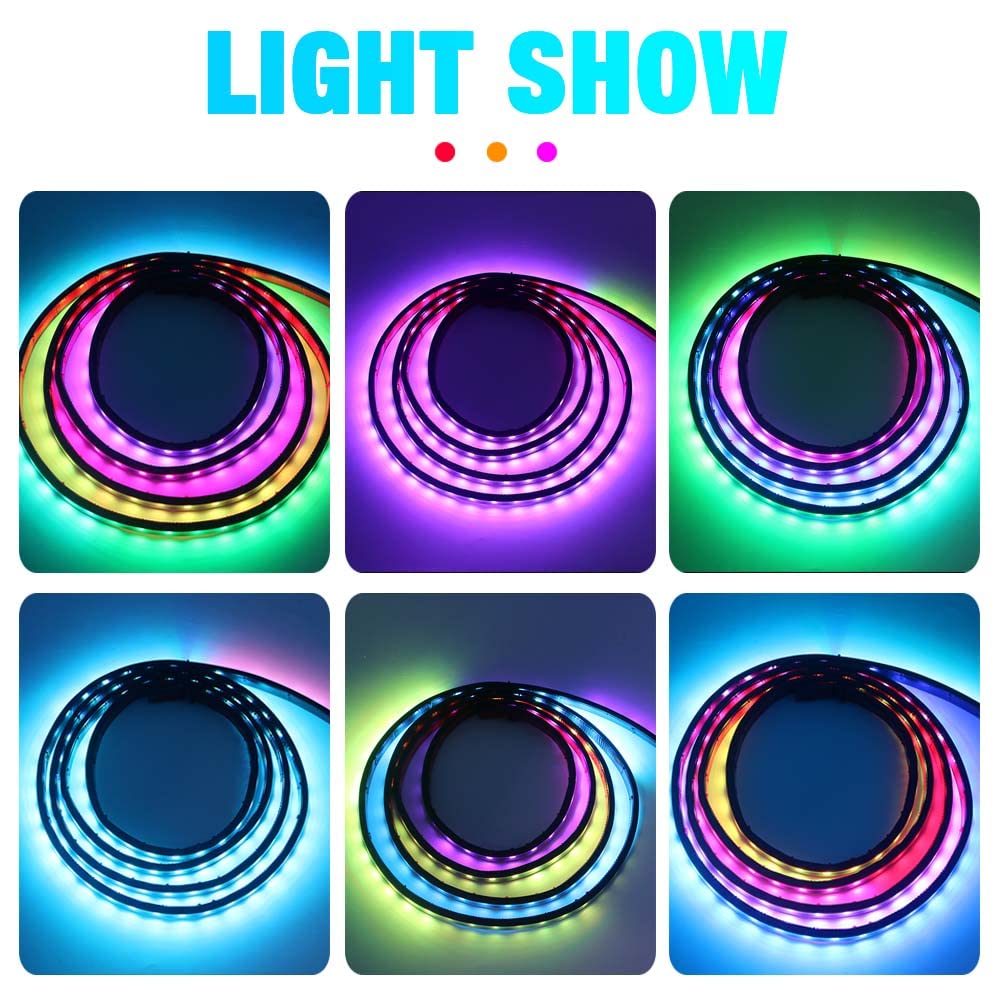 24V 5050SMD Strobe Running Streamer LED Strip Lights - Flexible DRL Decorative Lighting for Van/Truck Tailgate - Dynamic Atmosphere Light (1.5M) - Perfect for Car Shows, Parties & Nighttime Vehicle Decoration