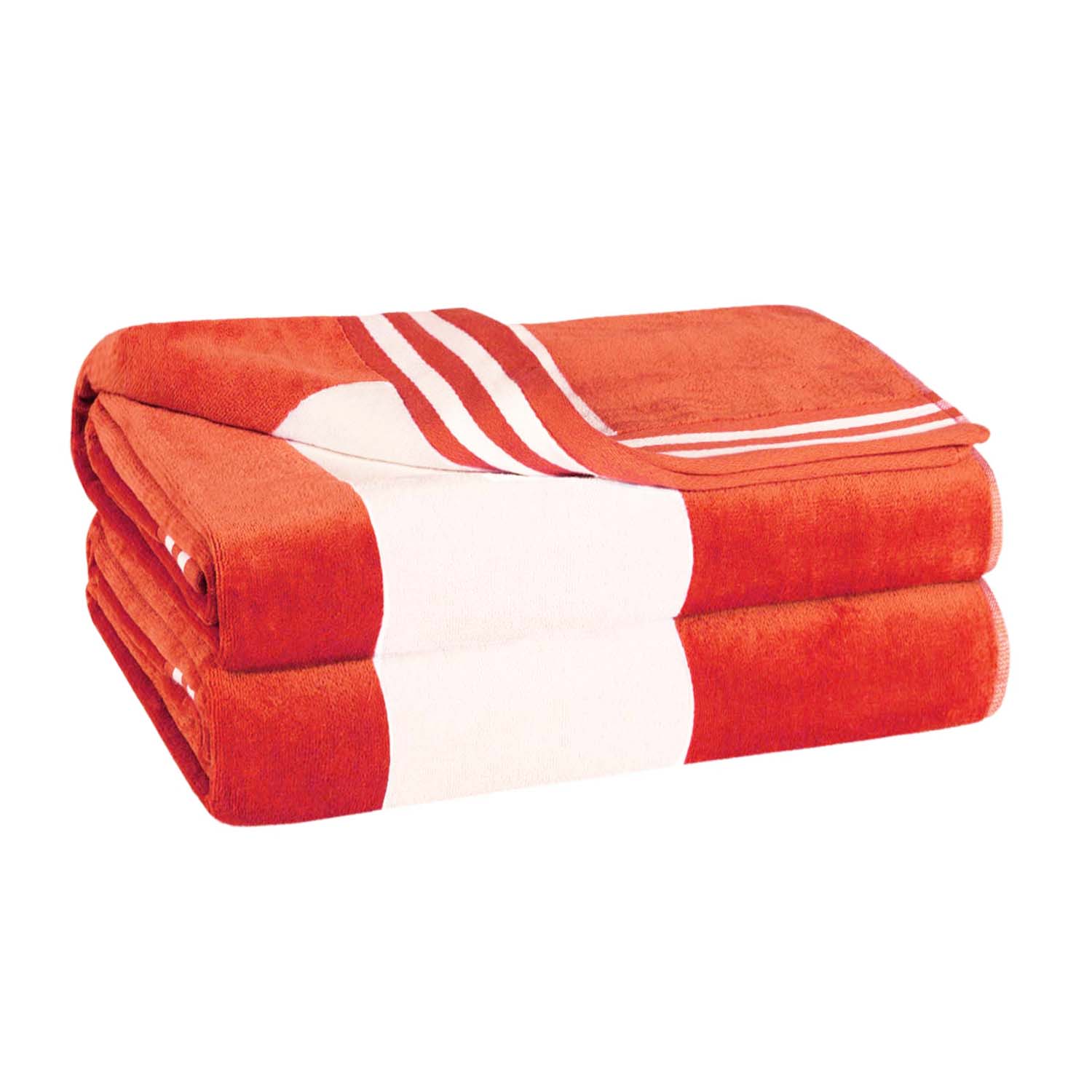 Premium Cabana Stripe Oversized Cotton Beach Towel Set of 2, 4, or 6 - Soft, Absorbent & Quick-Drying for Pool, Beach, Vacation & Spa Use