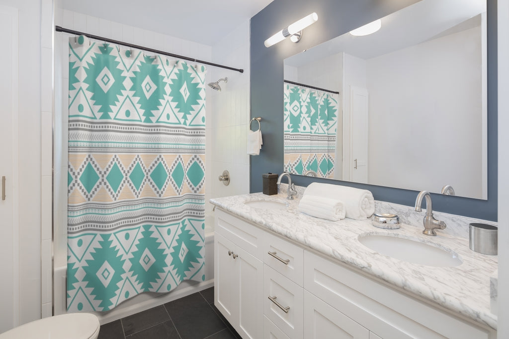Stylish Southwestern Shower Curtain - Waterproof Bathroom Decor for Boho & Western Style Homes | Perfect for Farmhouse, RV & Apartment Bathrooms