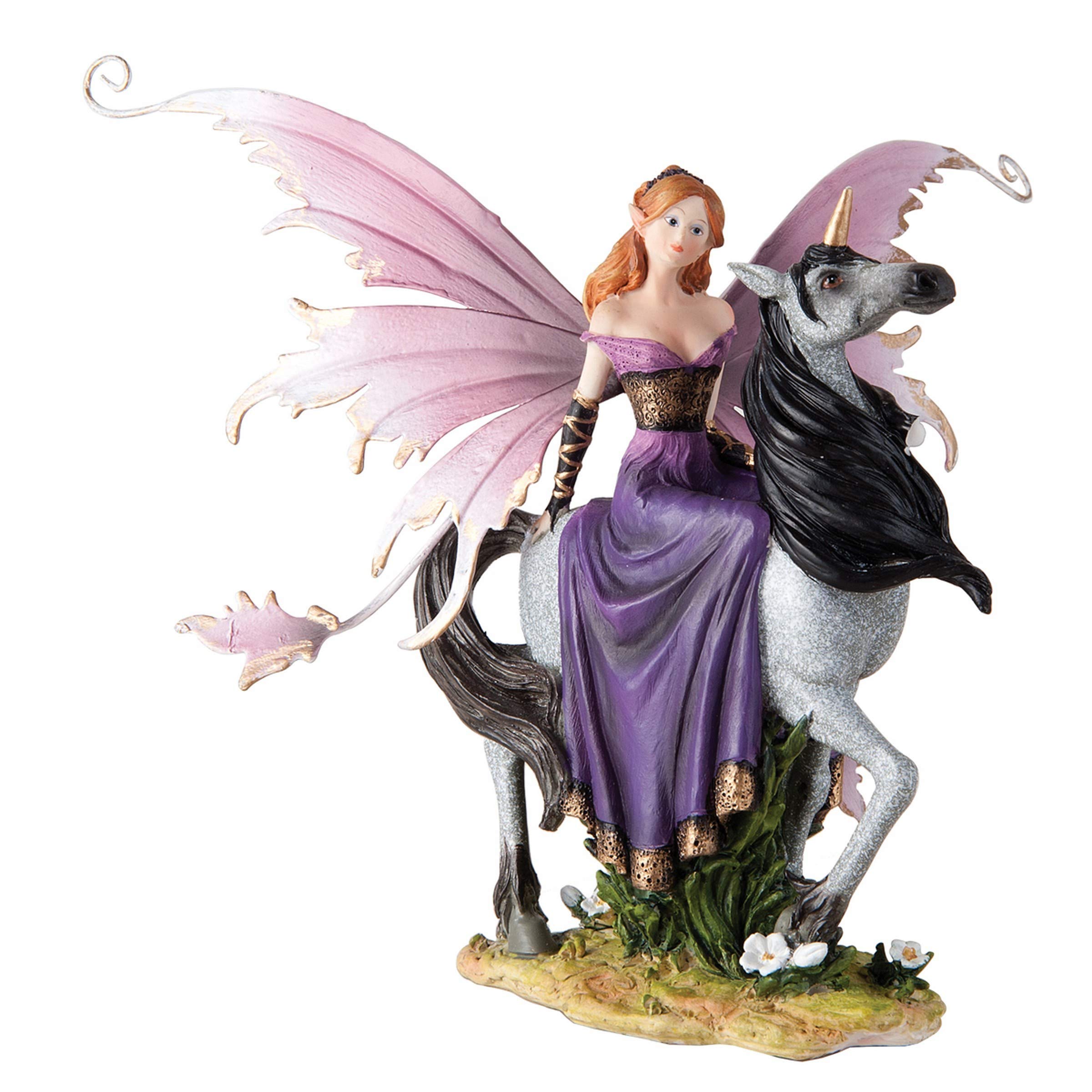 GII Fairy on Unicorn Fantasy Figure - Purple Collectible Statue for Home Decor, Gift Idea & Fantasy Lovers | Perfect for Bedroom, Office Display & Themed Parties