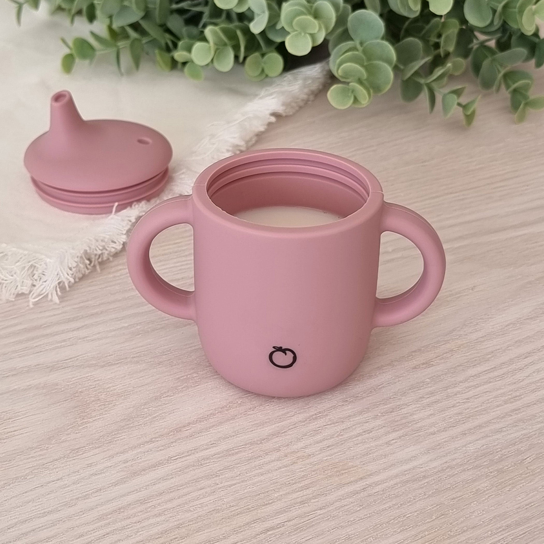 Plum Silicone Sippy Cup for Toddlers - BPA-Free, Leak-Proof Baby Drinking Cup with Soft Spout - Dusty Berry Color - Perfect for Travel, Daycare & Mealtime