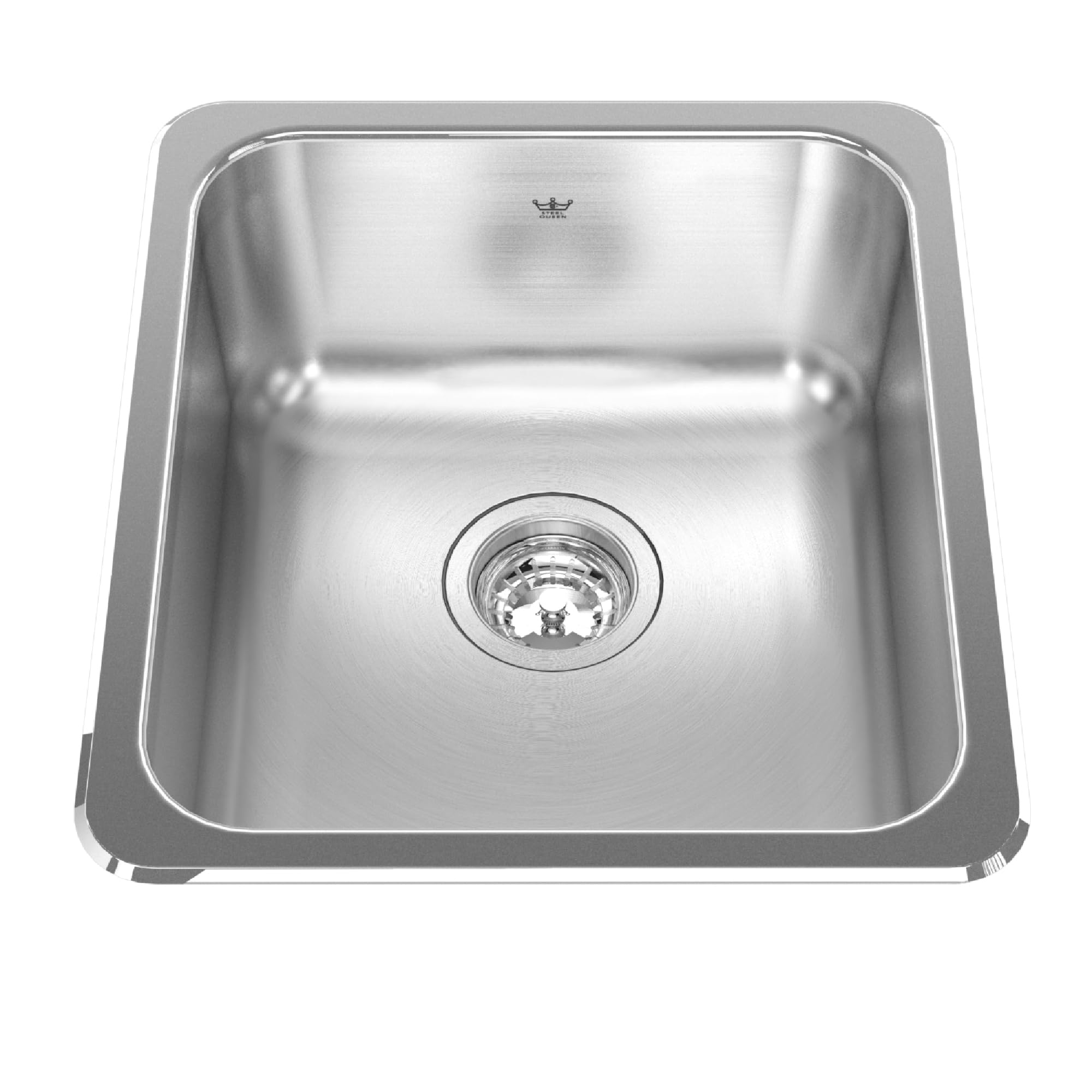 Steel Queen QSA1816-8N Drop-In Single Bowl Stainless Steel Kitchen Sink - 18x16 Inches, Heavy Duty 16 Gauge, Brushed Nickel Finish for Modern Homes & Restaurant Use