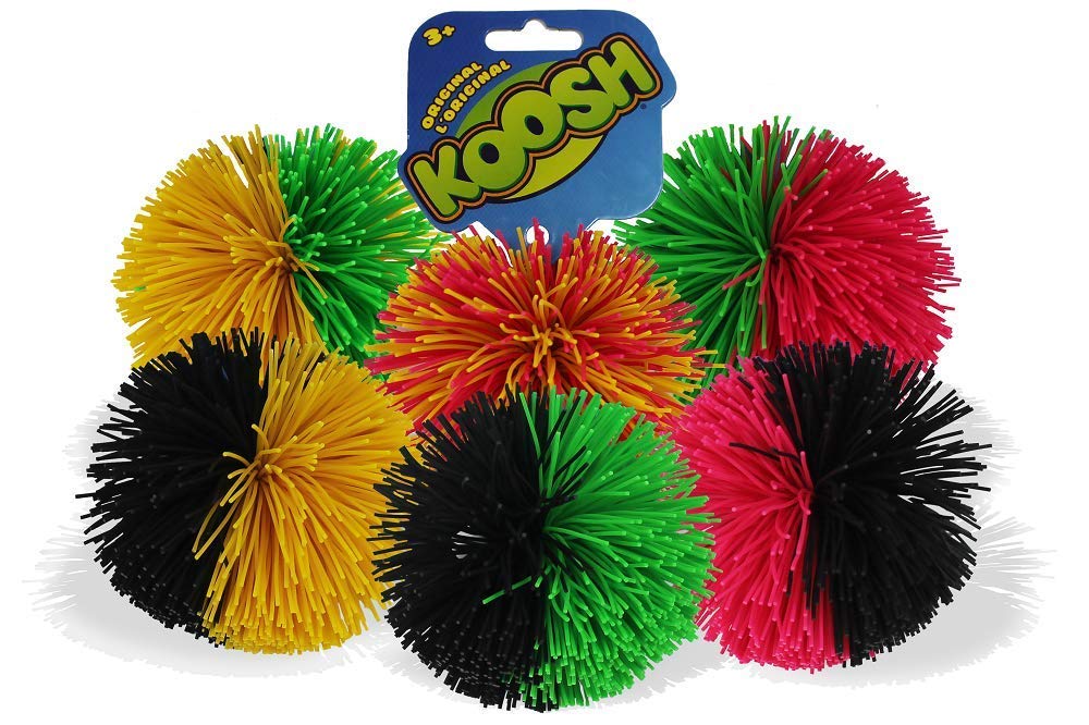 Koosh Balls Multi-Color Sensory Toy Gift Set - 12 Pack Stress Relief Fidget Toys for Kids & Adults - Perfect for Classroom, Office, and Autism Therapy