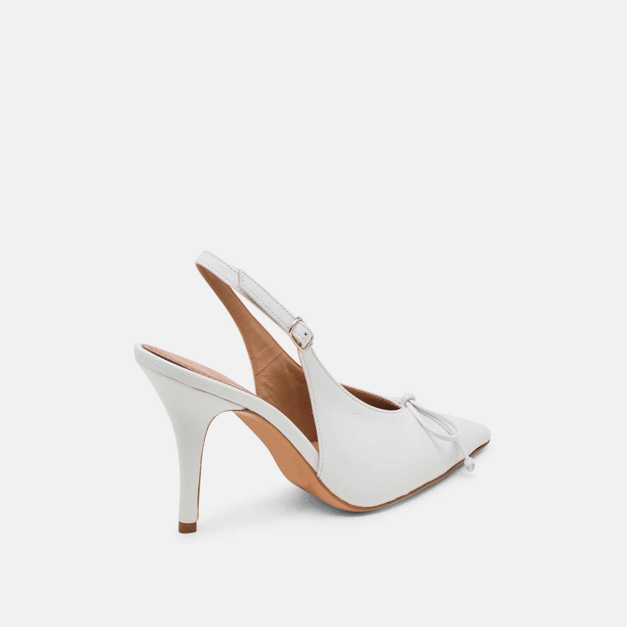 GEENA Women's White Leather Heels - Elegant High Heels for Parties, Weddings & Evening Events