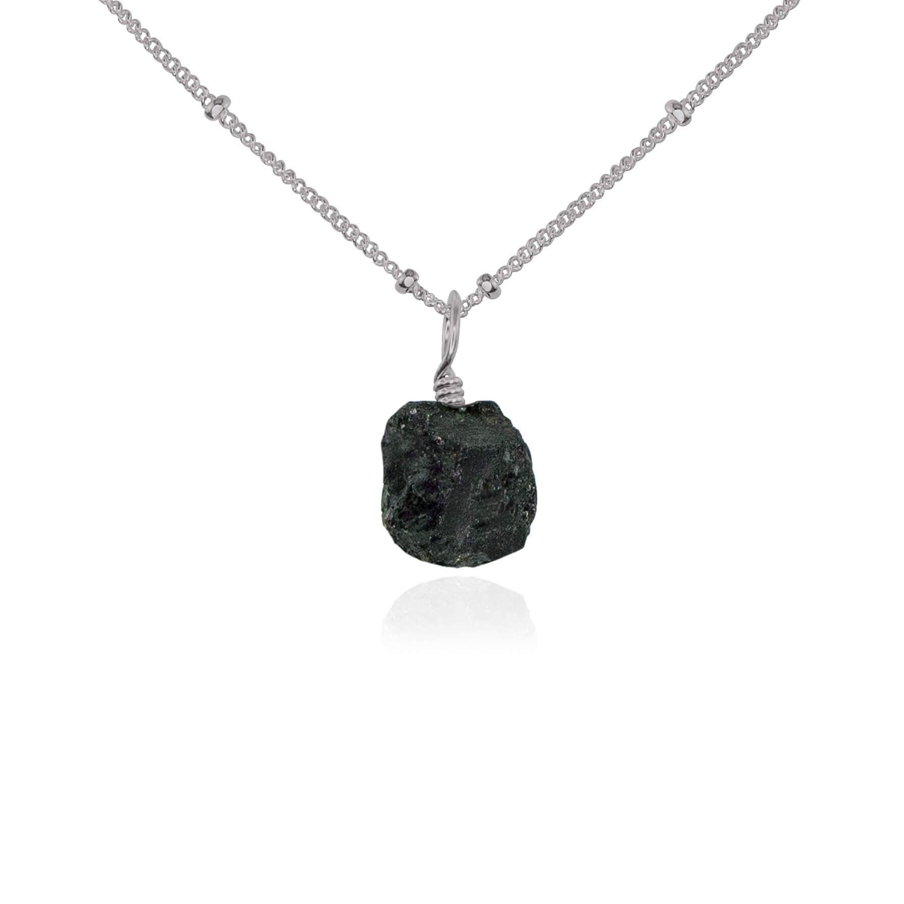 Natural Tiny Raw Black Tourmaline Pendant Necklace for Women - Healing Crystal Jewelry for Protection & Energy Cleansing | Perfect for Meditation, Yoga & Spiritual Gifts