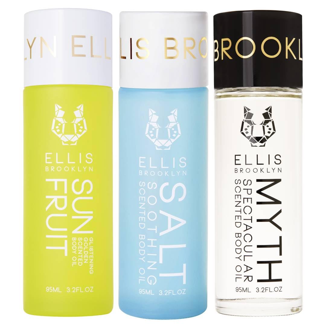 Ellis Brooklyn SALT, MYTH & SUN FRUIT Scented Body Oil for Women - Hydrating Perfume Oil with Natural Ingredients | Perfect for Daily Moisturizing, Spa Days & Gift Giving