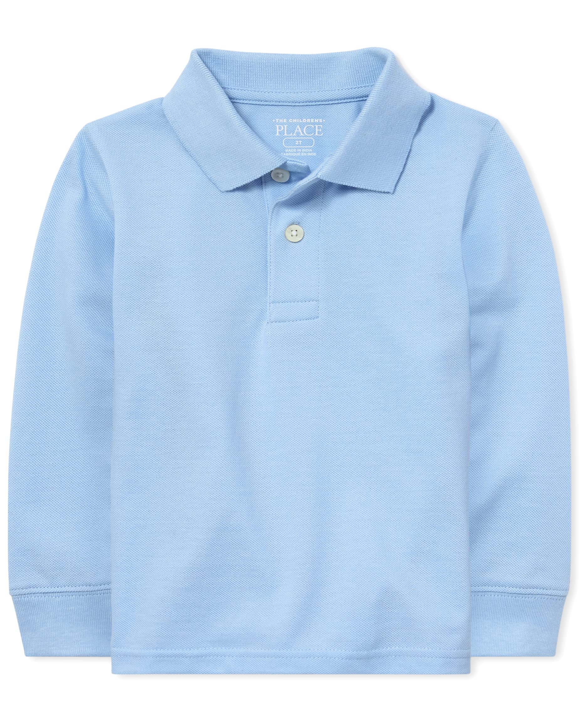 The Children's Place Boys Long Sleeve Pique Polo Shirt - Comfortable Cotton School Uniform & Casual Wear for Kids