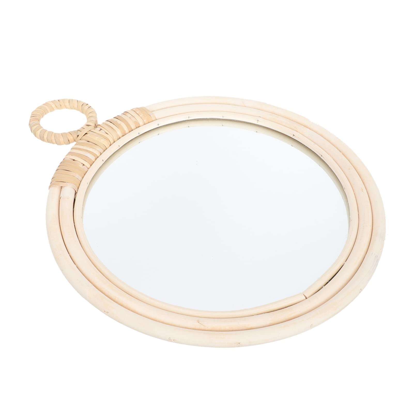 Vintage Woven Rattan Wall Mirror - Round Boho Rattan Makeup Mirror for Home Decor, Living Room, Bedroom & Bathroom | Perfect for Vanity, Dressing Area & Boho Chic Wall Art