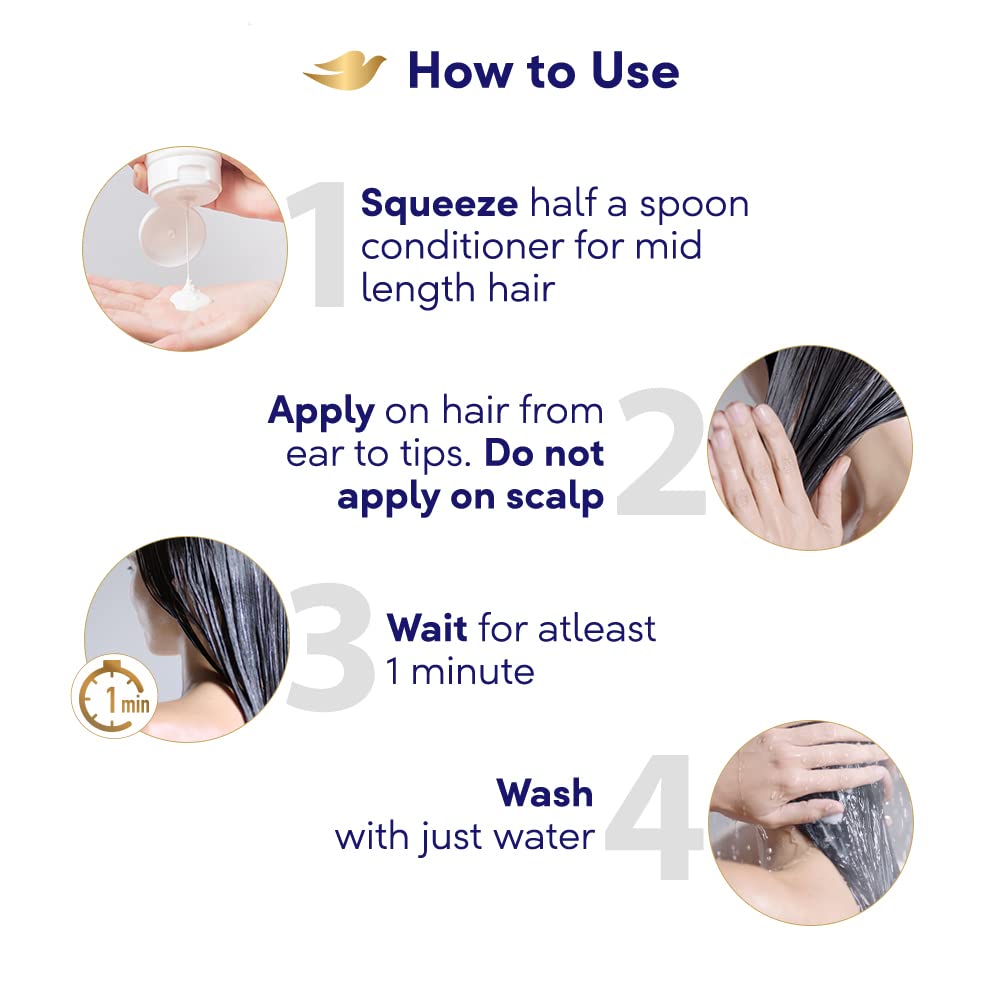 Dove Hair Fall Rescue Conditioner with Sunflower Oil & Moisture Lock Technology - 80ml for Hair Loss Control & Silky Smooth Hair - Daily Hair Care & Damaged Hair Repair - Ideal for Dry, Frizzy Hair & Post-Wash Nourishment