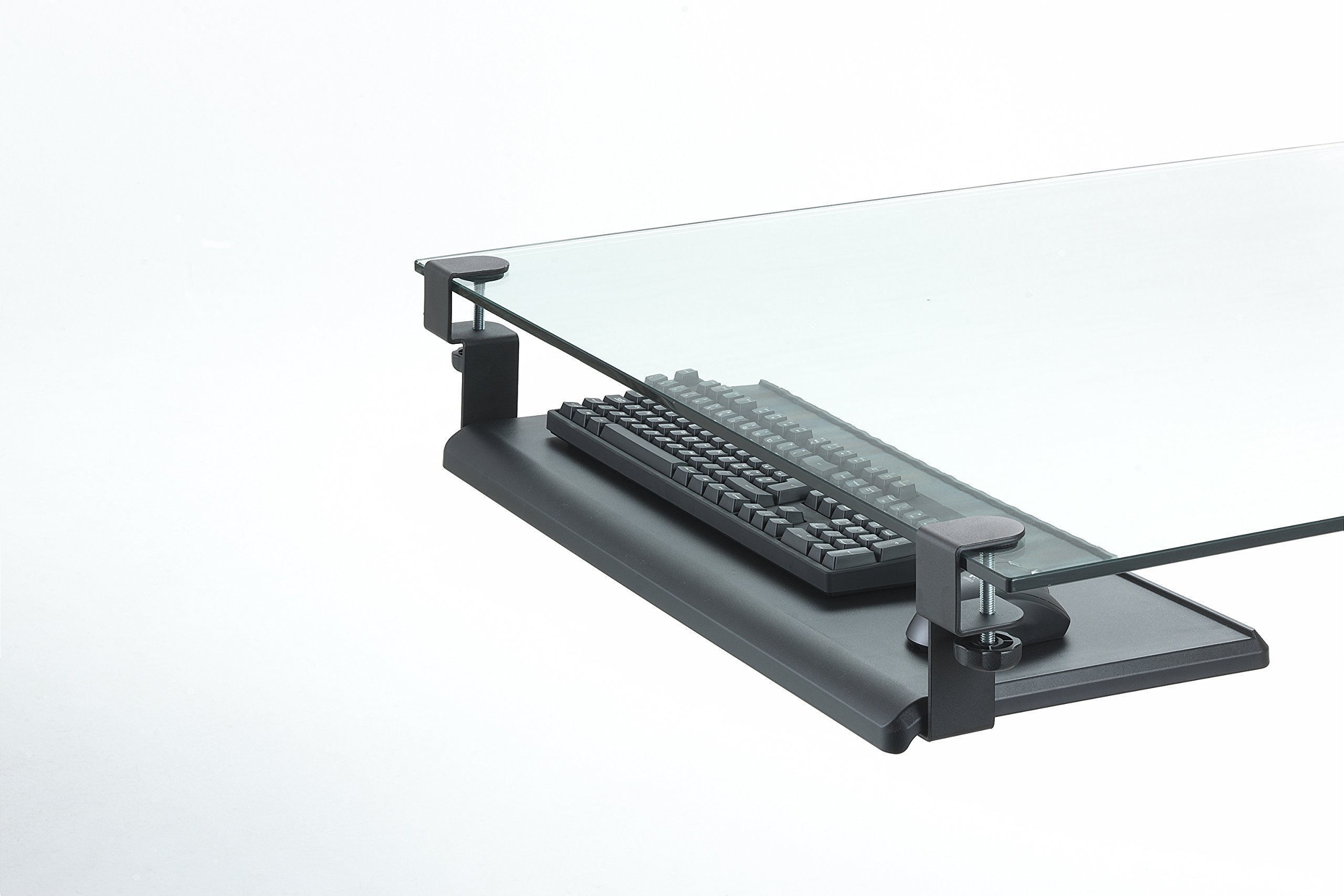 Exponent 51207 Adjustable Under Desk Keyboard Tray - Ergonomic Computer Keyboard Drawer with Clamp Mount for Home Office & Gaming Setup