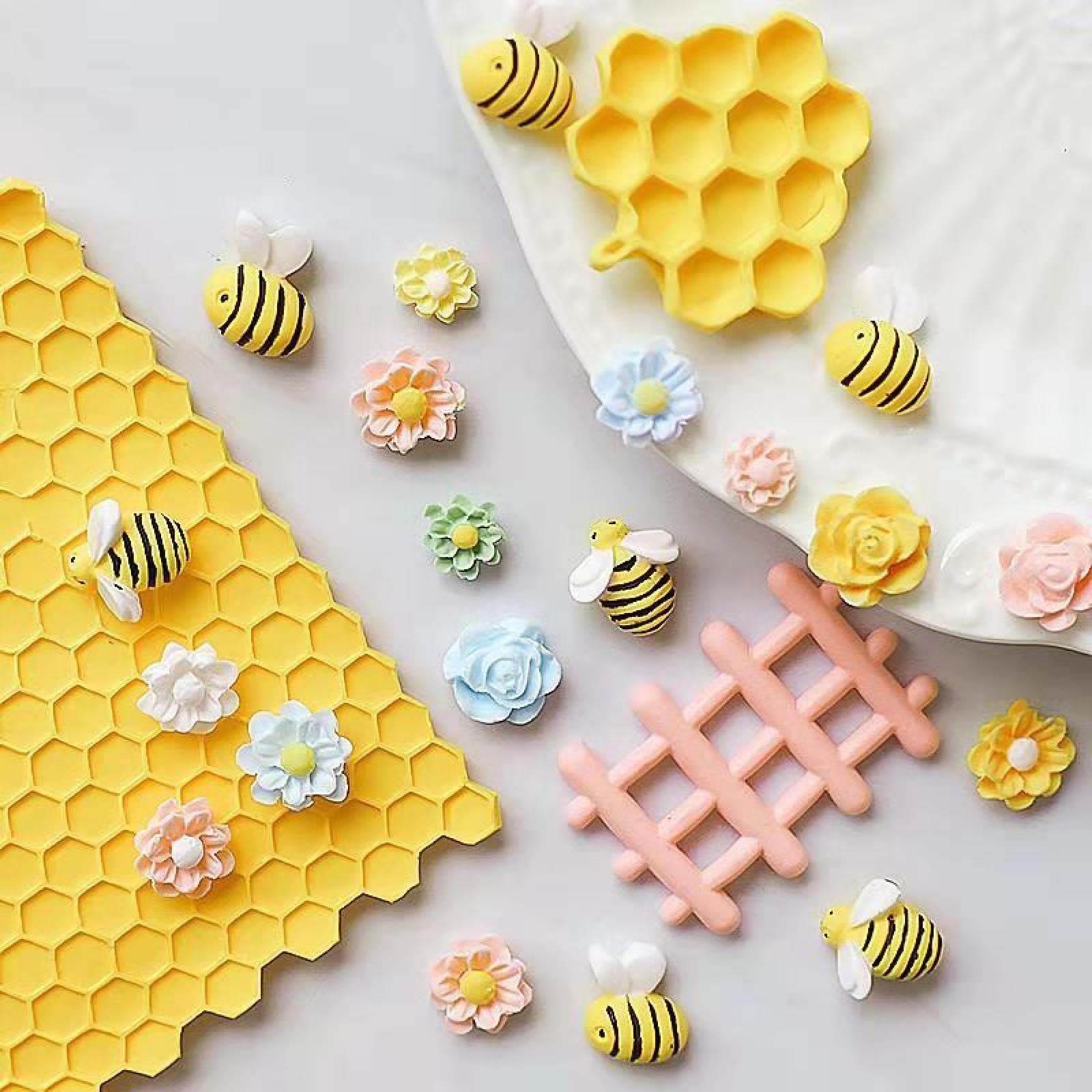 Premium Silicone Chocolate & Fondant Molds - Bees & Honeycomb Design for Cake Decorating, Baking Tools | Perfect for DIY Desserts, Wedding Cakes, Birthday Parties & Home Baking