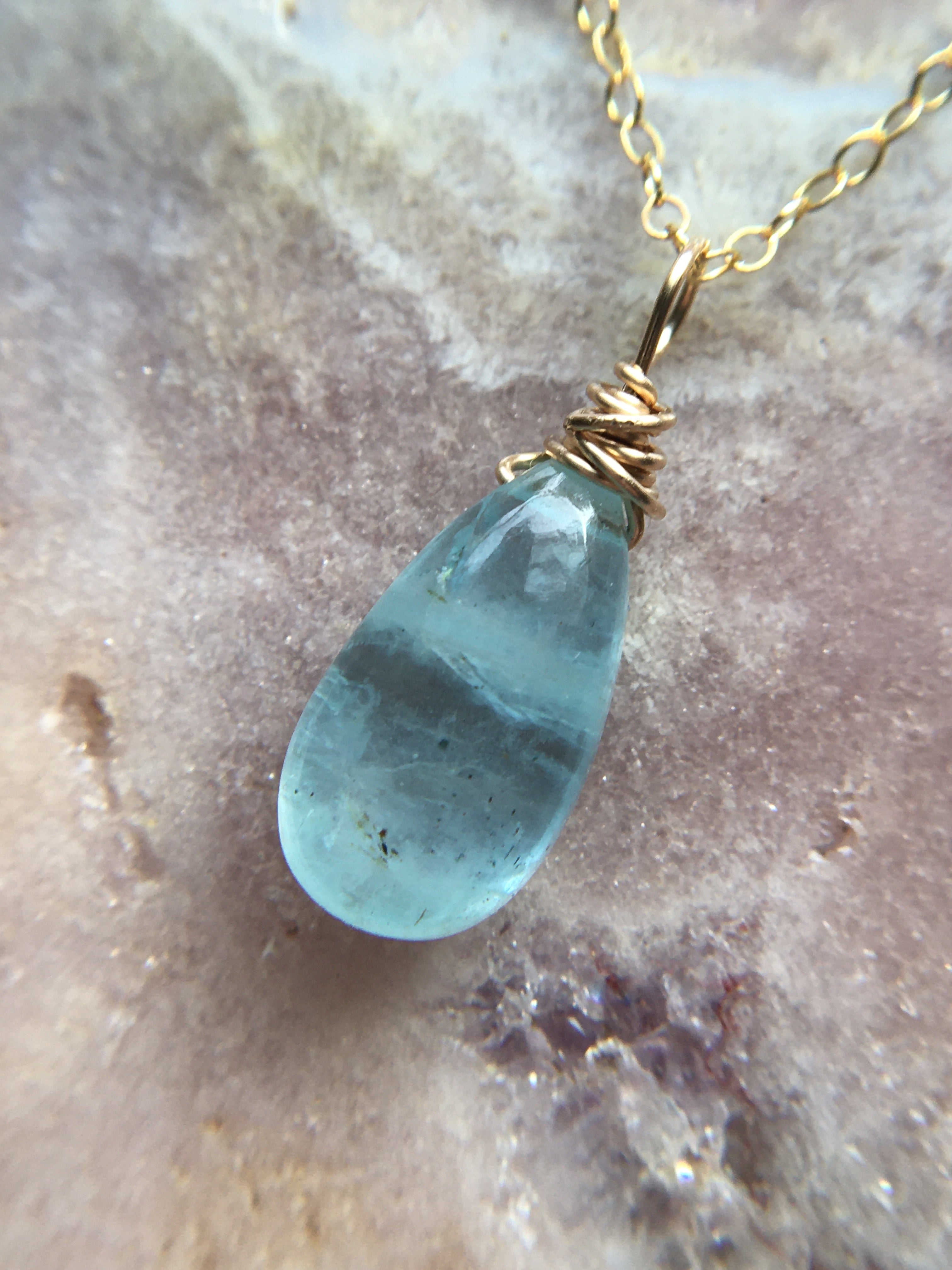 Elegant Aquamarine Pendant Necklace - March Birthstone Jewelry for Women | Perfect Birthday Gift, Anniversary Present & Everyday Wear
