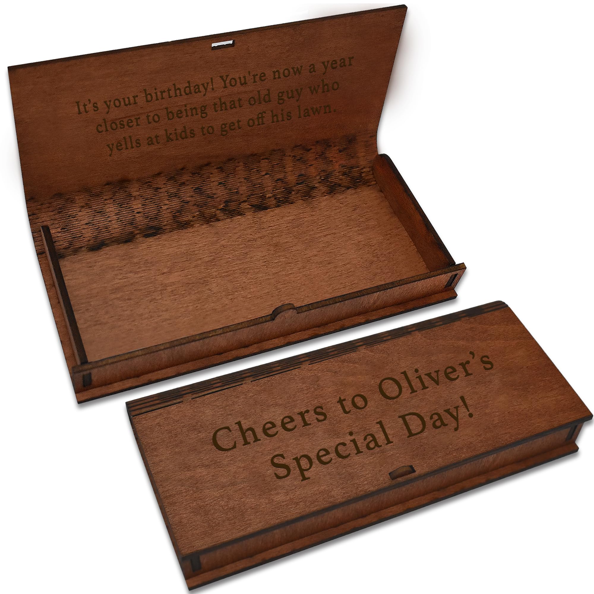 Personalized Engraved Wooden Gift Box for Wedding, Birthday, Anniversary & Graduation - Custom Cash Holder for Money Gifts - Perfect for Christmas, Special Occasions & Keepsake Storage