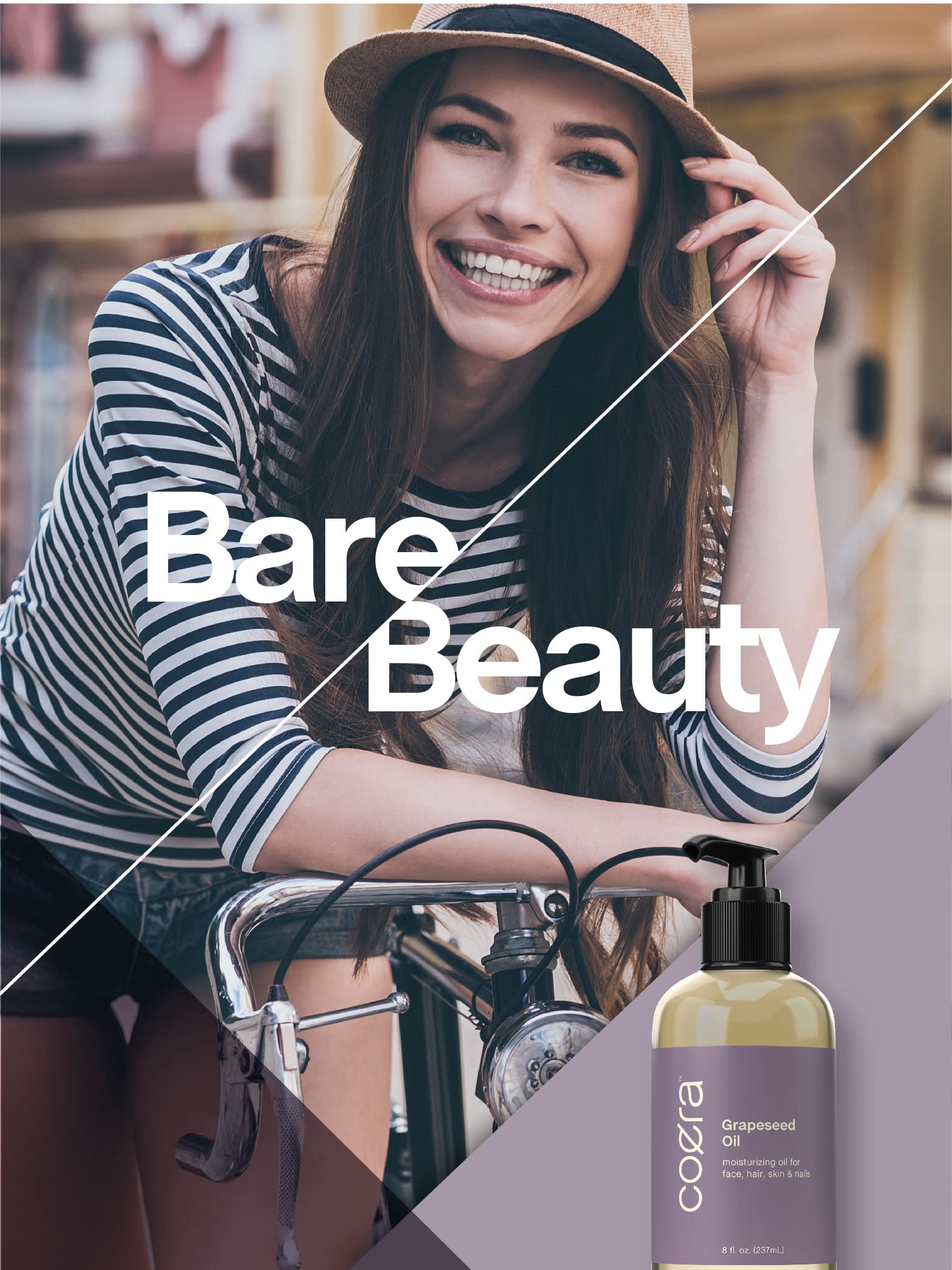 Organic Cold-Pressed Grapeseed Oil - 8 fl oz | Natural Moisturizer for Face, Hair, Skin & Nails | Paraben-Free, SLS-Free, Fragrance-Free | Perfect for Massage, DIY Beauty & Cooking