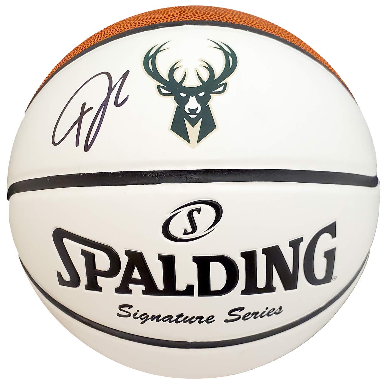 Giannis Antetokounmpo Autographed Official Milwaukee Bucks White Logo Basketball - Beckett BAS Certified - Perfect for Collectors, Sports Memorabilia Fans & Gift Giving