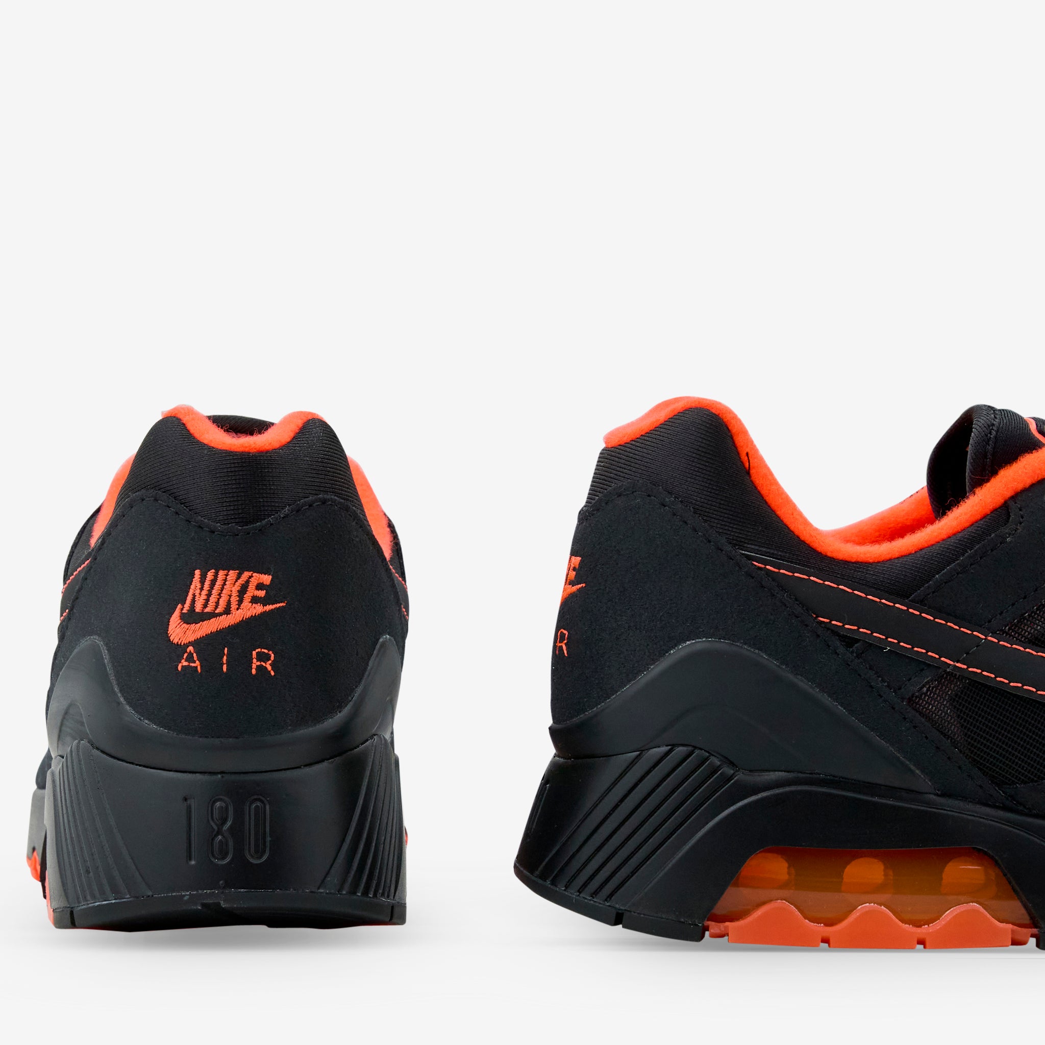 Nike Air 180 Black & Hyper Crimson Men's Running Shoes - Lightweight Cushioned Sneakers for Jogging, Gym Workouts & Everyday Wear