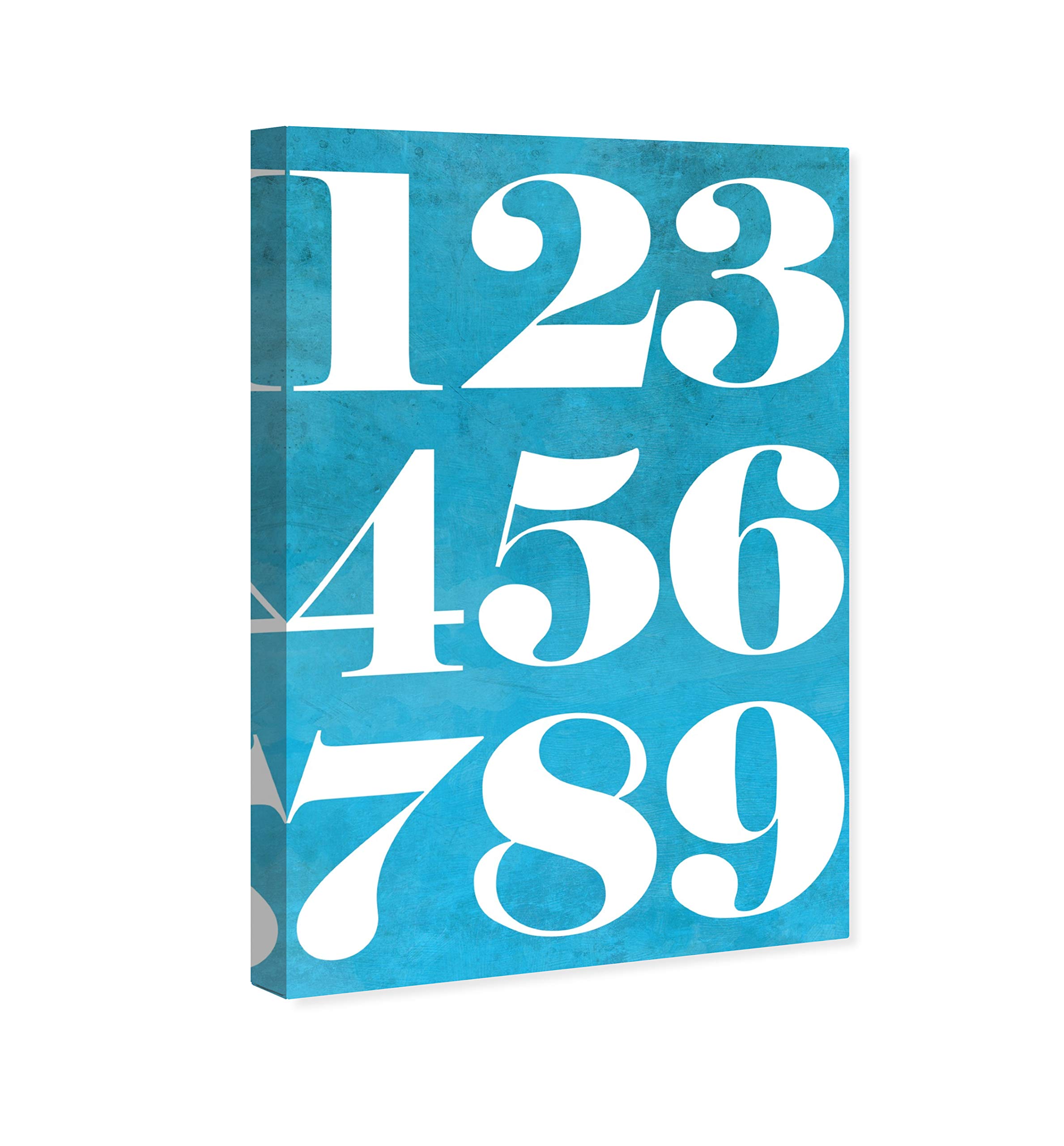 Oliver Gal Artist Co. 'Numbers' Typography Wall Art Canvas Print - 24x36 Inch Blue & White Quote Home Decor for Living Room, Bedroom & Office