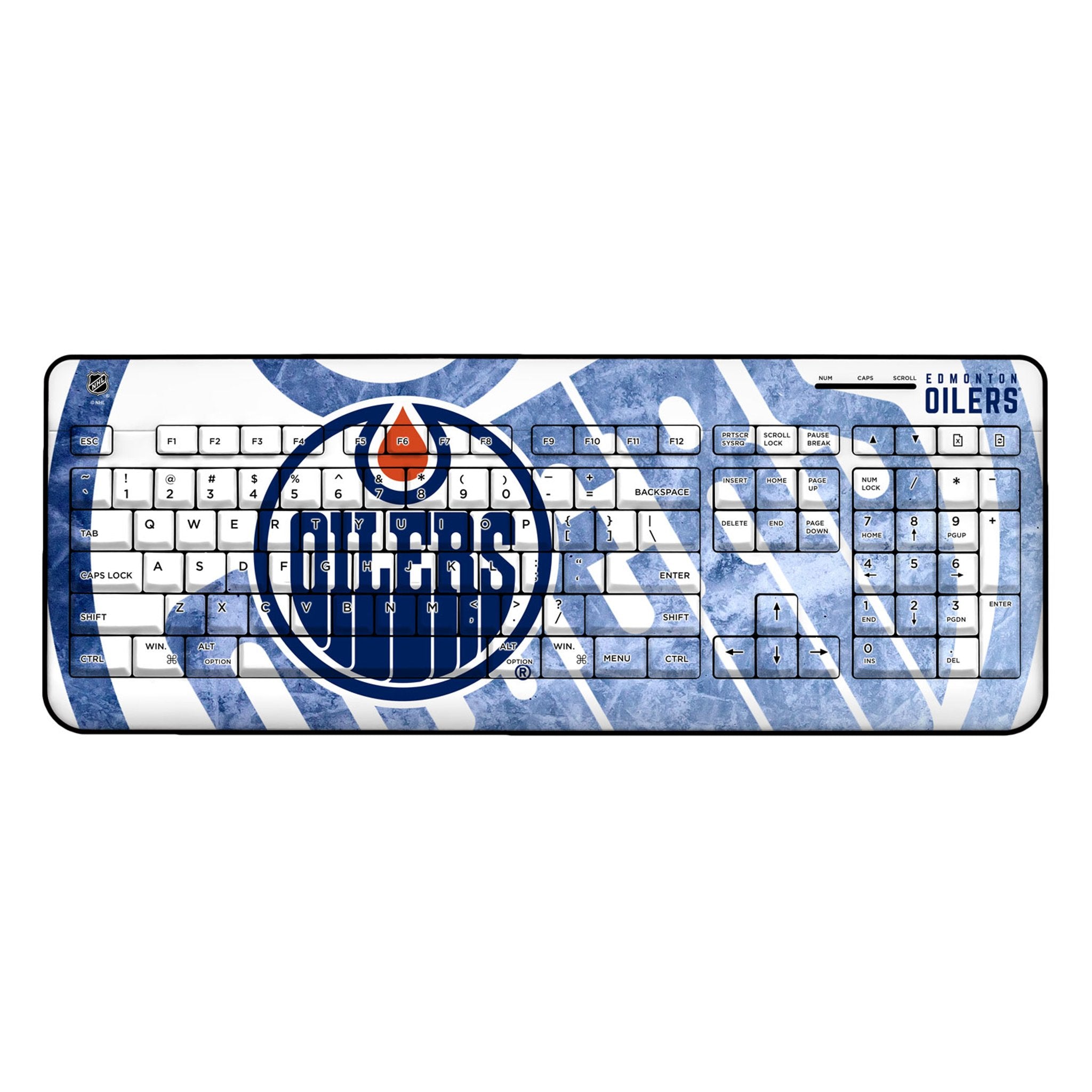 Edmonton Oilers NHL Wireless USB Keyboard - Ergonomic Design for Gaming & Office Use - Perfect for Hockey Fans & PC Gamers
