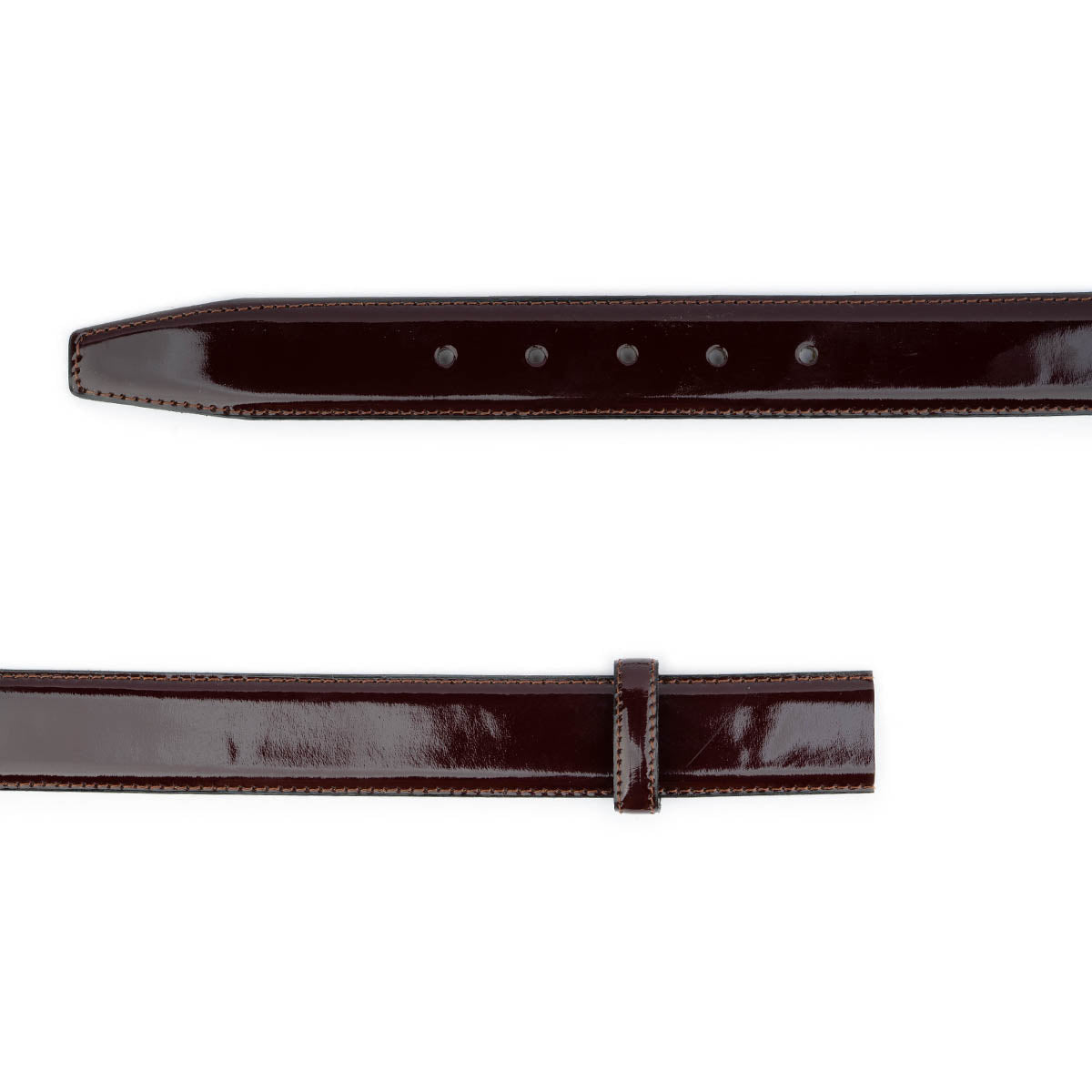 Burgundy Patent Leather Belt Strap for Dunhill Women's Buckle Replacement - Elegant Accessory for Office, Formal Events & Everyday Wear