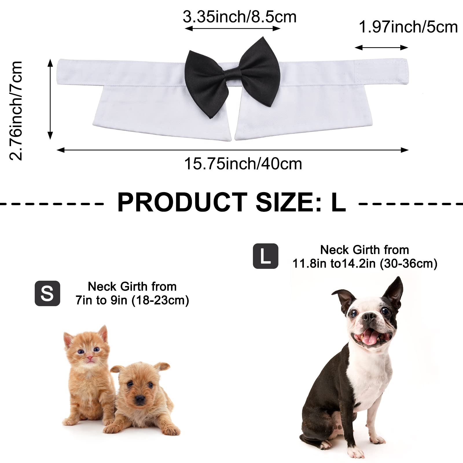 Elegant Adjustable Pet Bow Tie Collar - 2 Pack Tuxedo Style Dog Cat Necktie for Weddings, Birthdays & Parties - Perfect for Formal Events, Photo Shoots & Special Occasions