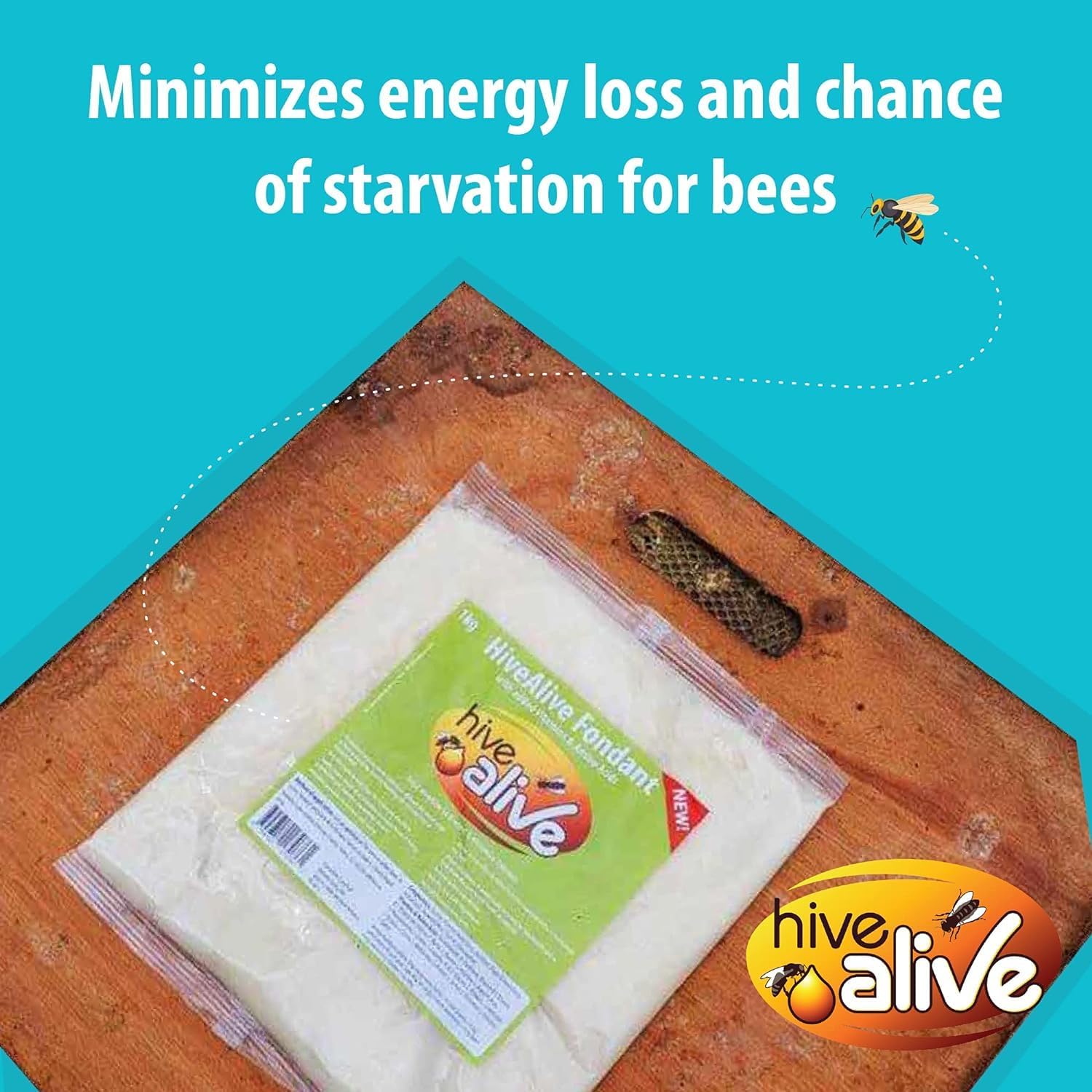 Hive Alive Fondant Bee Food Supplement – Easy-to-Use Winter Bee Feed Enhancer Prevents Starvation & Boosts Gut Health – 15 Pack for Beekeeping & Overwintering Hive Maintenance