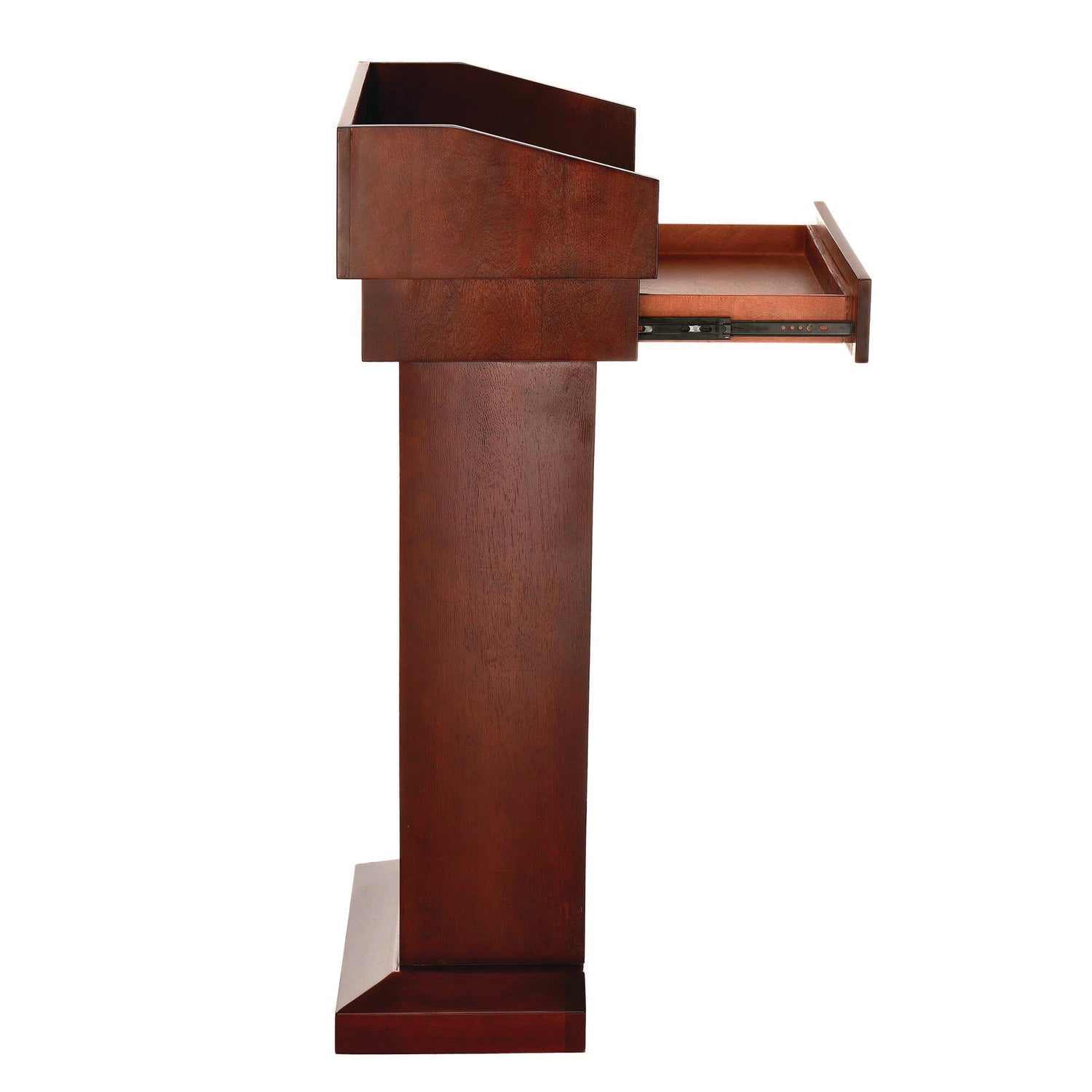 AdirOffice Cherry Wood Standing Podium Lectern with Storage Drawer - 27.55