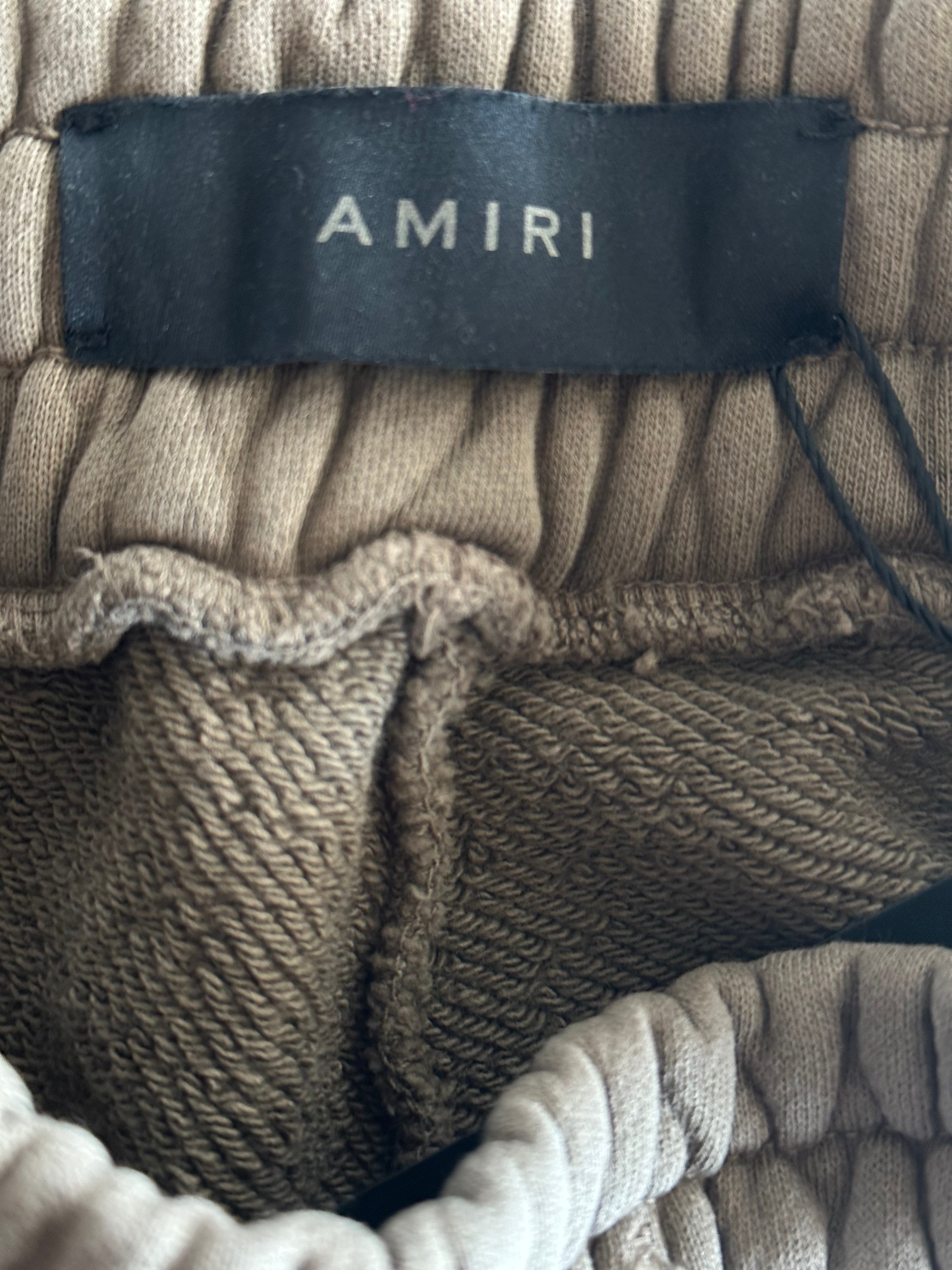 Amiri MA Bar Logo Shorts for Men - Brown & White Cotton Casual Shorts | Streetwear, Summer Outfits & Lounge Wear