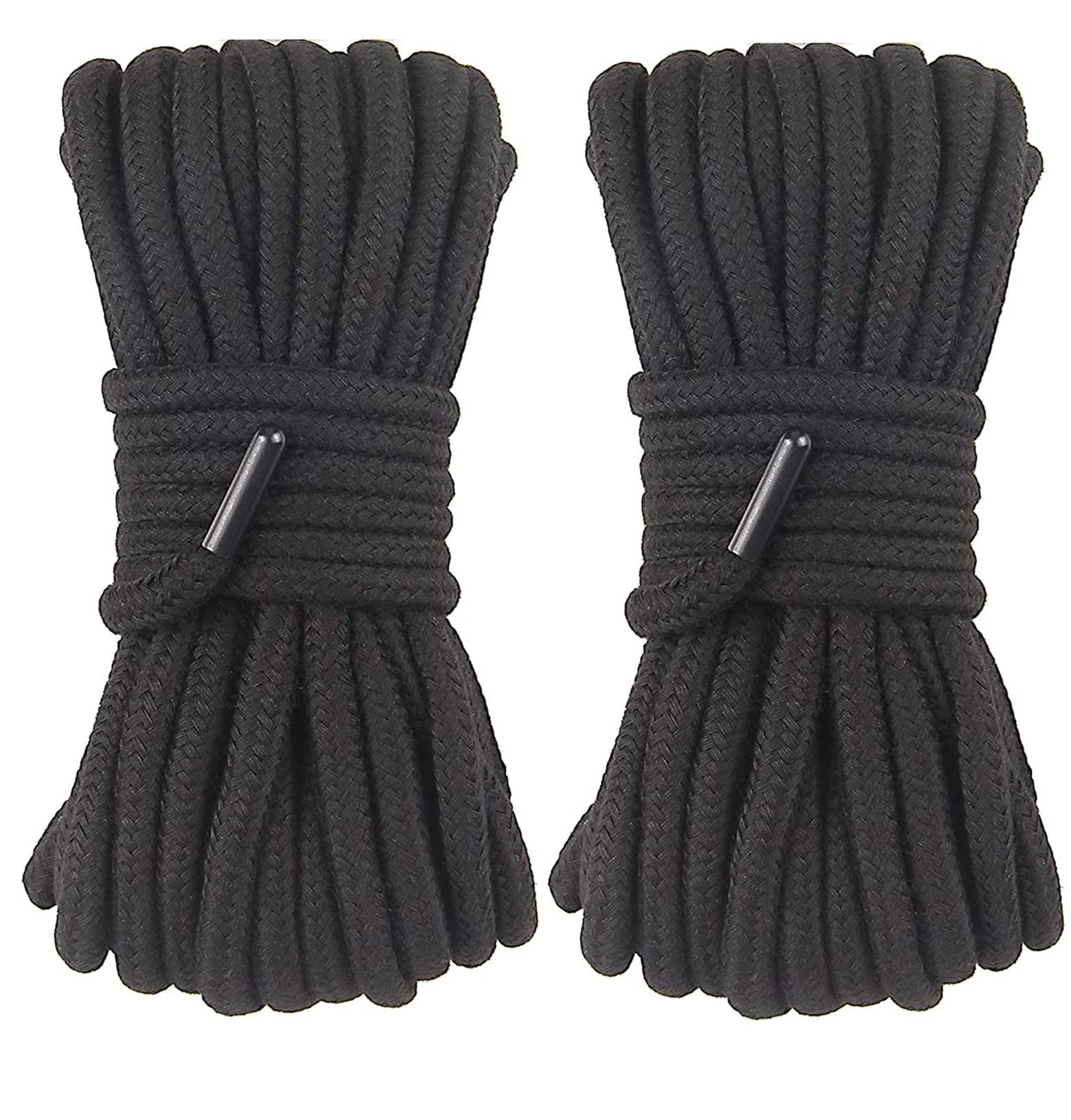 Organic LEVOSTORE Cotton Rope - 32 Feet (10M) Twisted Cotton Cord for DIY Crafts, Wall Hangings, Macrame Plant Hangers & Decorative Knotting Projects - 2 Pack Black - Perfect for Home Decor, Boho Style Room & Garden Decorations
