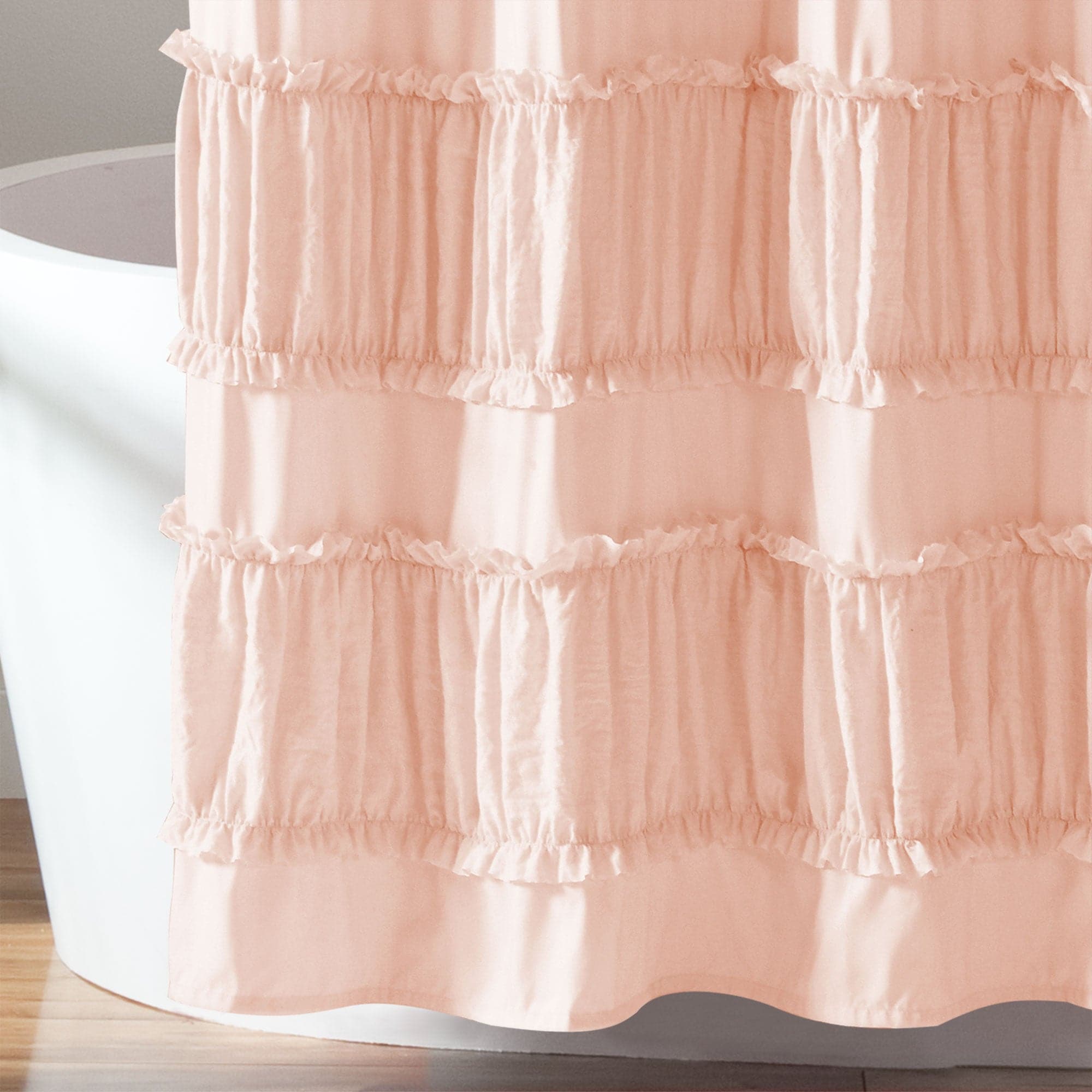 Nova Ruffle Shower Curtain - Waterproof Bathroom Decor with Elegant Ruffles for Modern Home, Perfect for Bathroom, Guest Room, and Spa Retreat