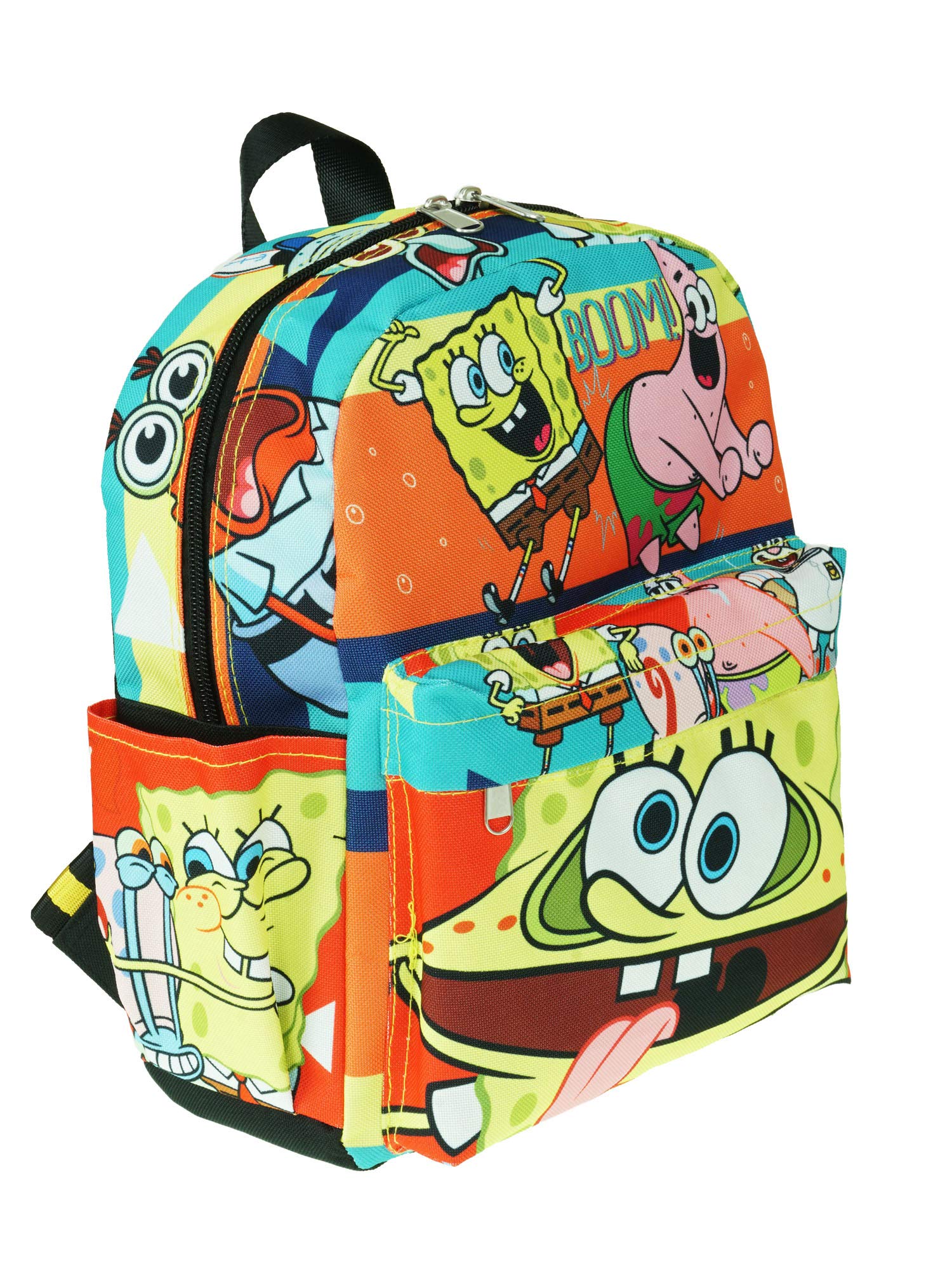 SpongeBob SquarePants 12-Inch Deluxe Backpack for Kids - Medium Size All Over Print School Bag (A21272) | Perfect for School, Travel & Daily Use